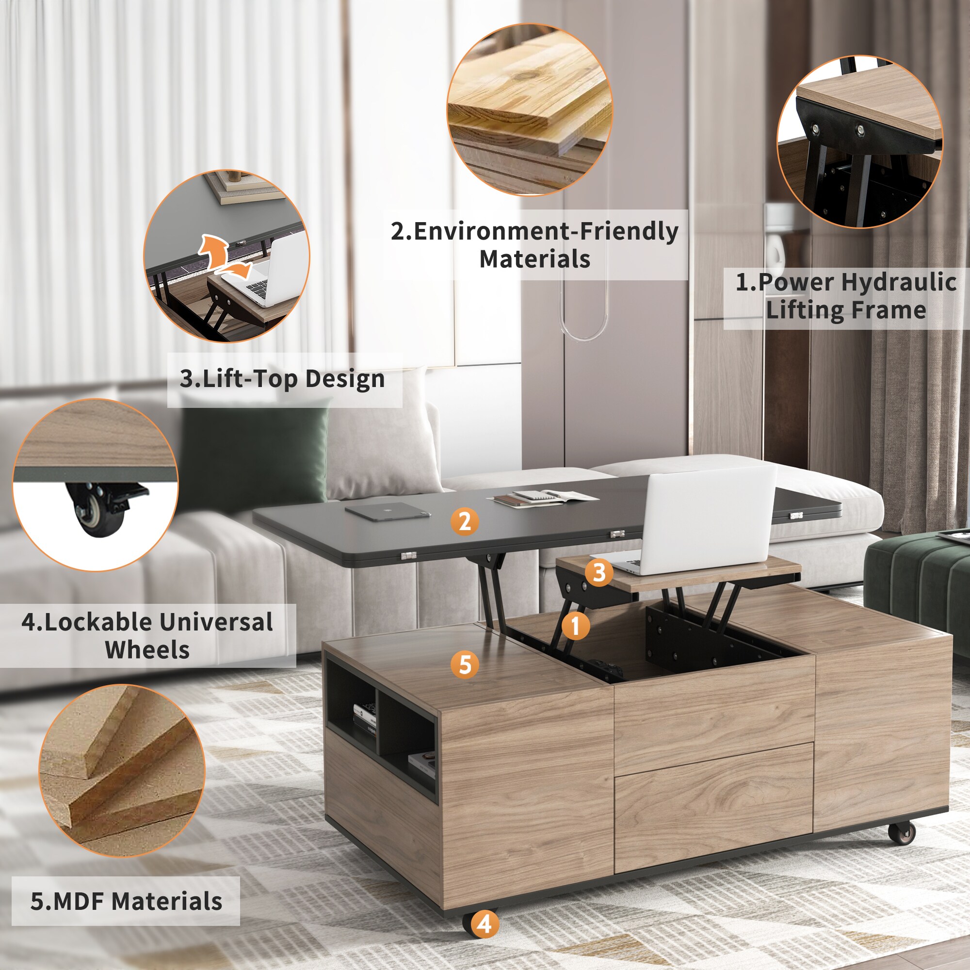 ModernLuxe L3P-CH307463AAG Coffee-Tables - View #8