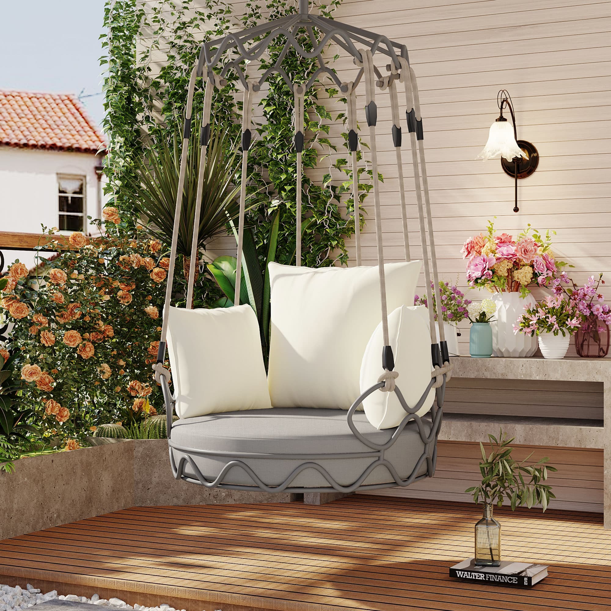 Runesay XIPCS21 Wicker Patio Sofa Conversation Set with Off-white