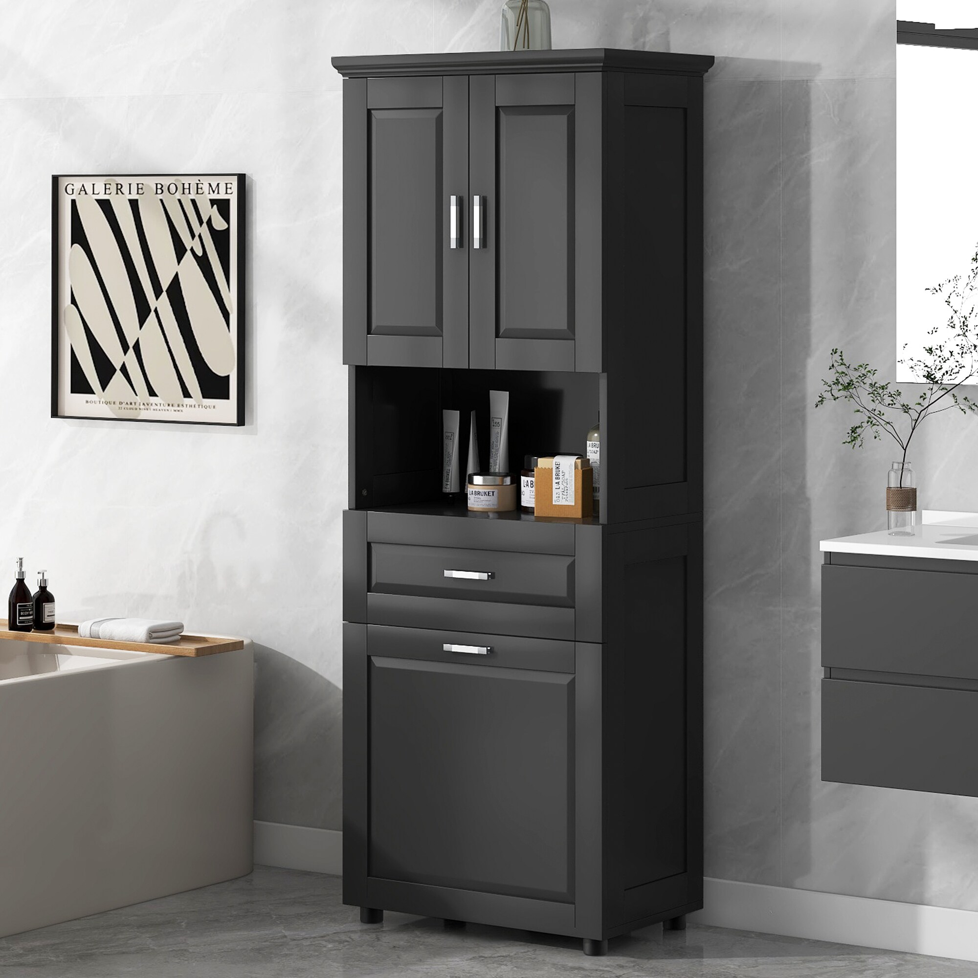 ModernLuxe L3P-WF323481AAB Bathroom-Wall-Cabinets - View #2