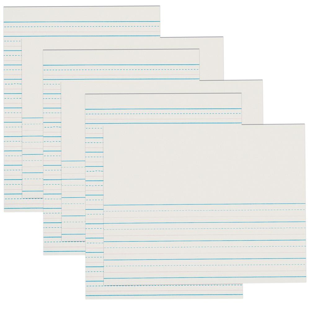 Pacon PAC2696-3 Newsprint Handwriting Paper, Skip-A-Line, Grades 2-3, 1/2 In x 1/4 In x 1/4 In Ruled Short, 8-1/2 In x 11 In, 500 Sheets Per Pack, 3 Packs