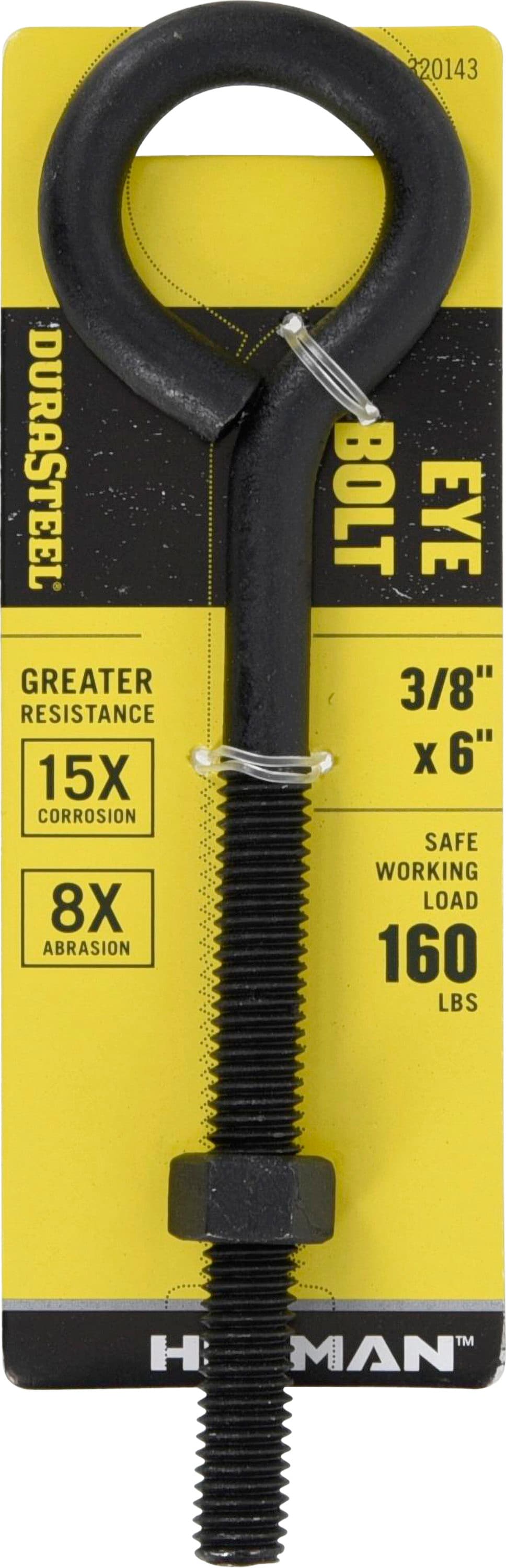 DuraSteel 320143 3/8-in 3/8-in x 6-in Plain Interior/Exterior Coarse Thread Eye Bolt
