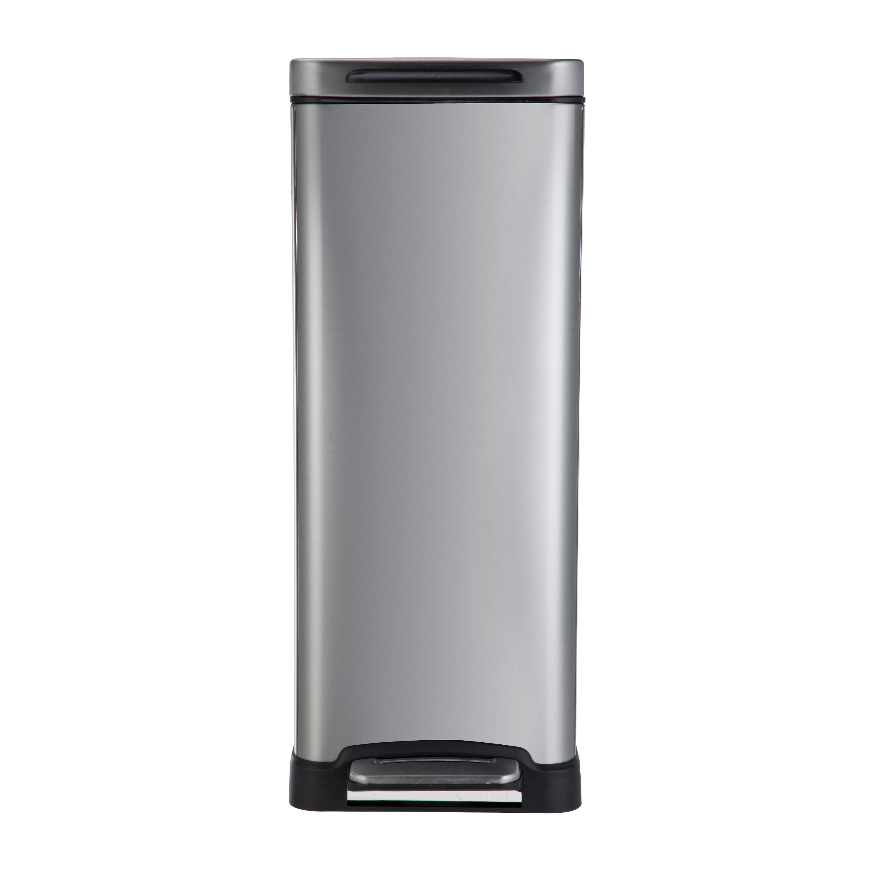 MOXIE 40 Liter Stainless Steel Indoor Kitchen Hinged Lid Trash Can In   65315320 