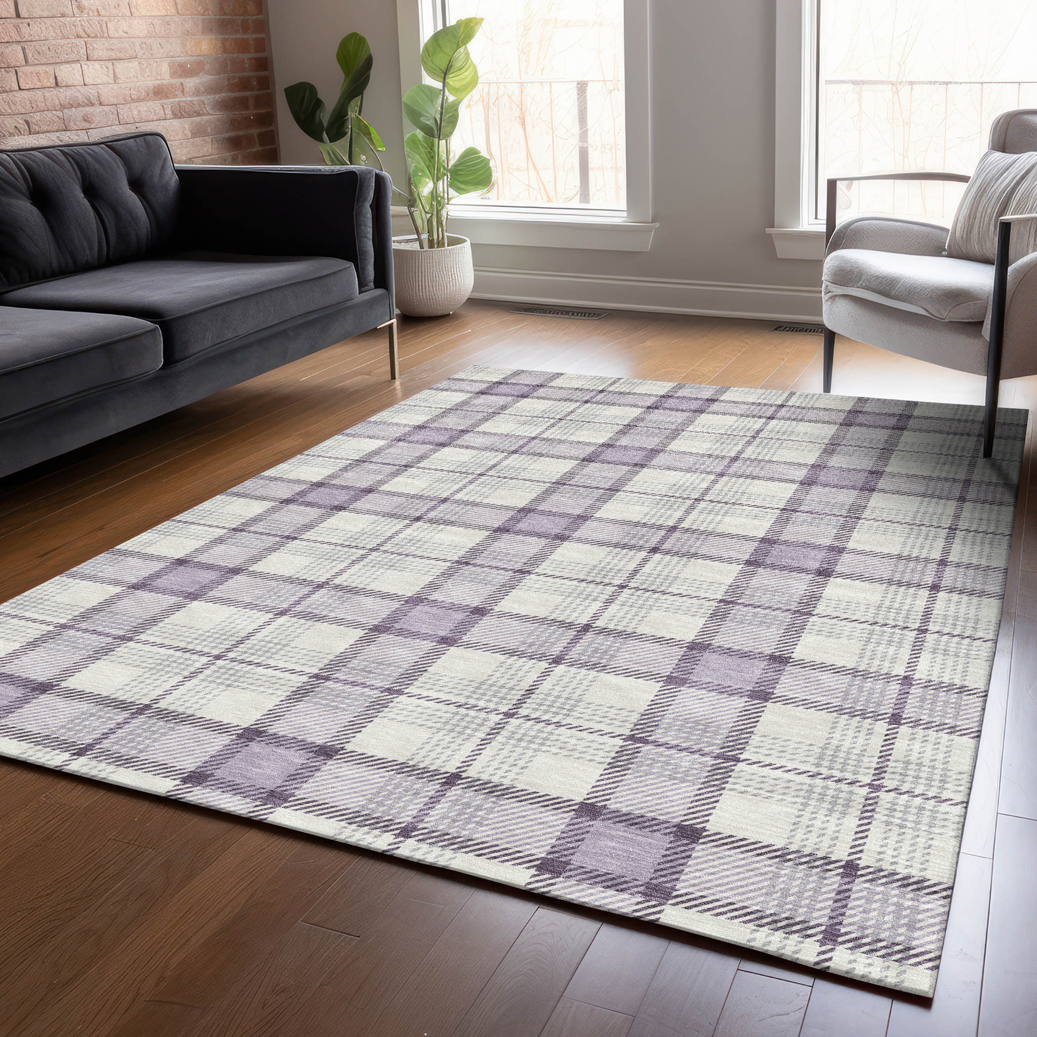 Addison Rugs ACN1052LV30X46 Chantille ACN1052LV 2 x 3 (ft) Polyester Lavender Rectangular Indoor/Outdoor Geometric Machine washable Area rug