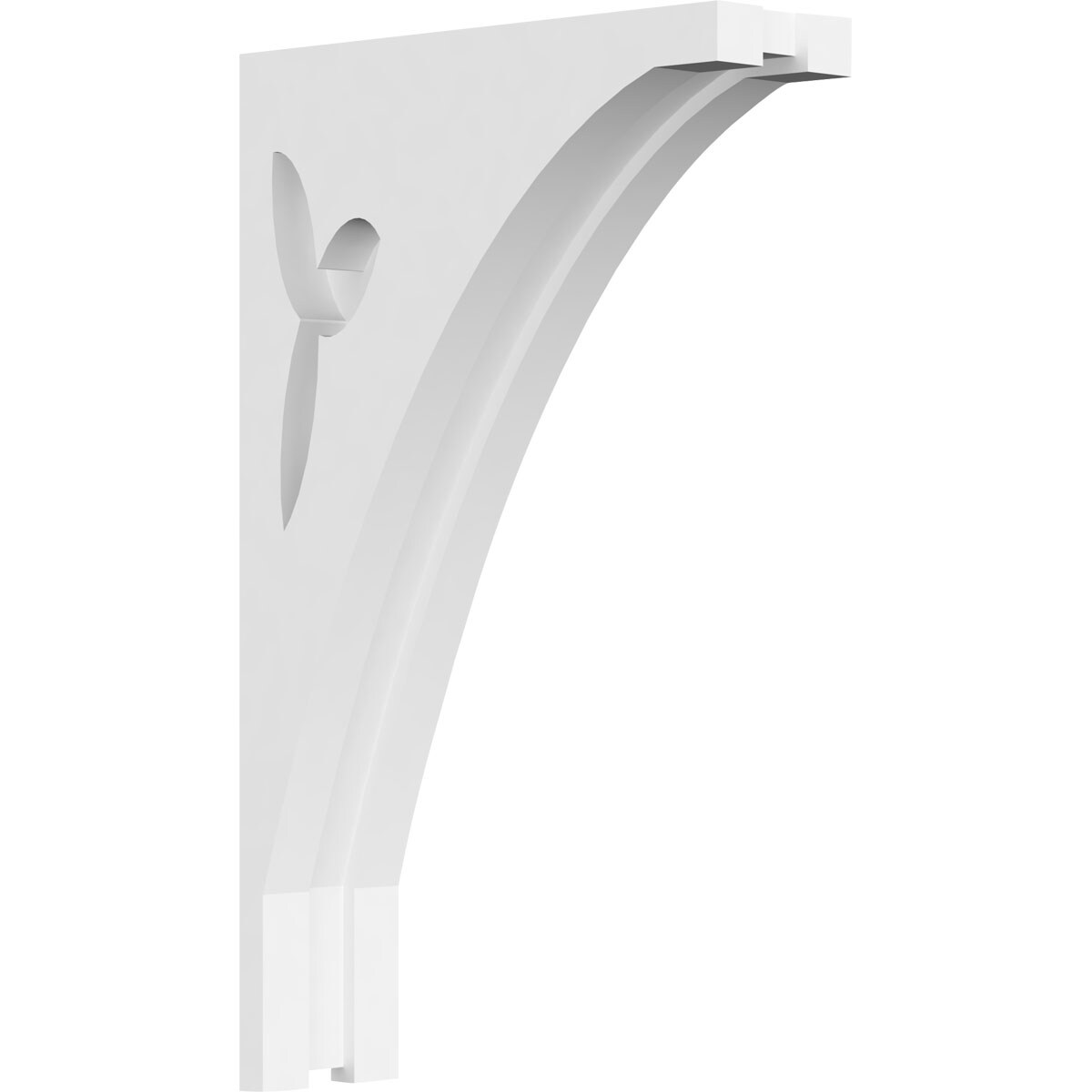 Ekena Millwork CORP01X06X10NA 1.875-in x 6-in x 10-in Naple Unfinished White PVC Paintable Corbel