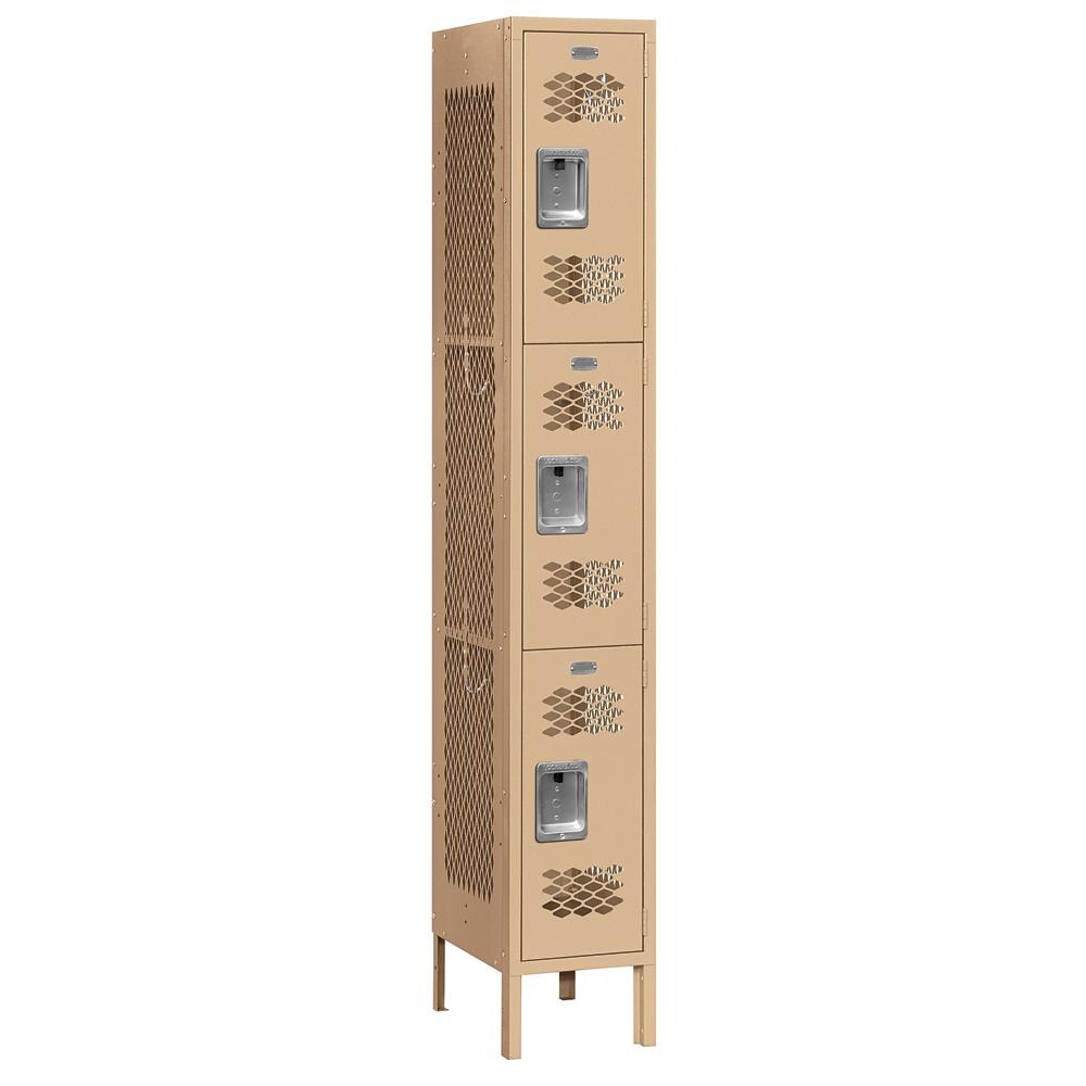 SALSBURY INDUSTRIES 73162TN-U Vented Metal Locker-Five Tier Box Style-1 Wide-5 -ft High-15-in Deep-Gray-Unassembled