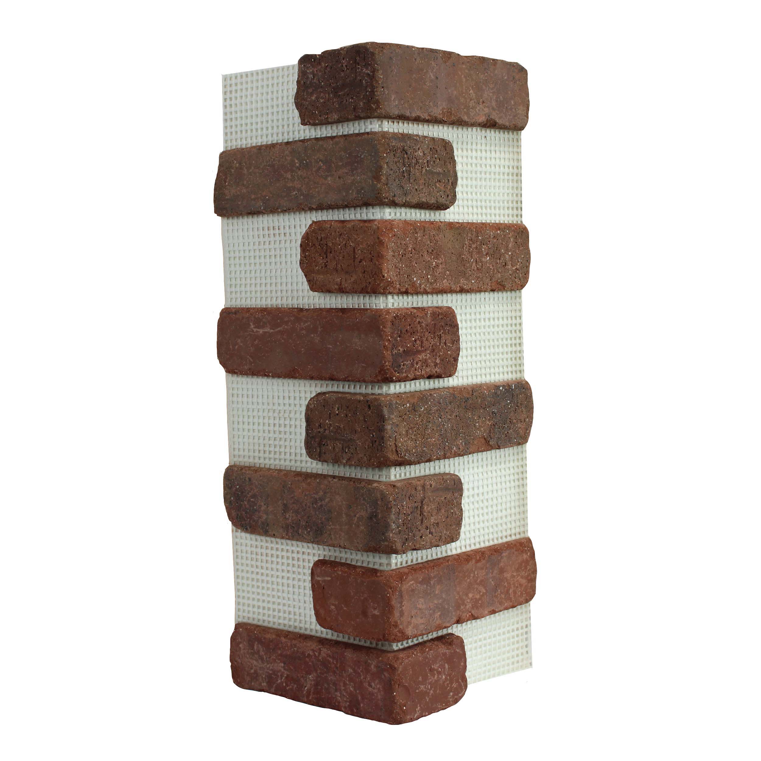 Old Mill Thin Brick Systems BWC-37007CS Brickweb 7.625-in x 21-in Columbia Street Brick Veneer Corner Sheet 5.5-lin ft