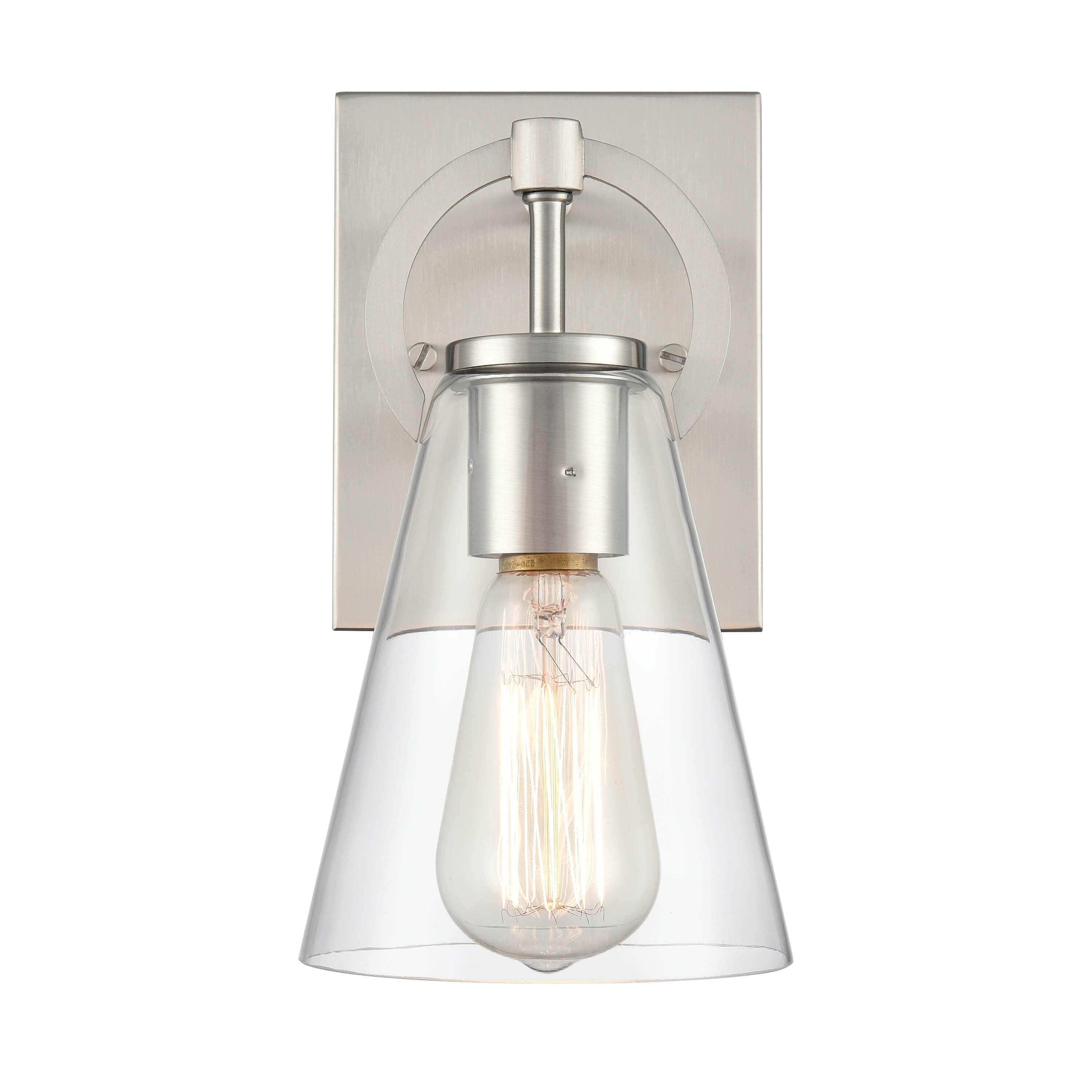 allen + roth ELW70021E-BN Harnell 4.72-in 1-Light Brushed Nickel Transitional Vanity Light