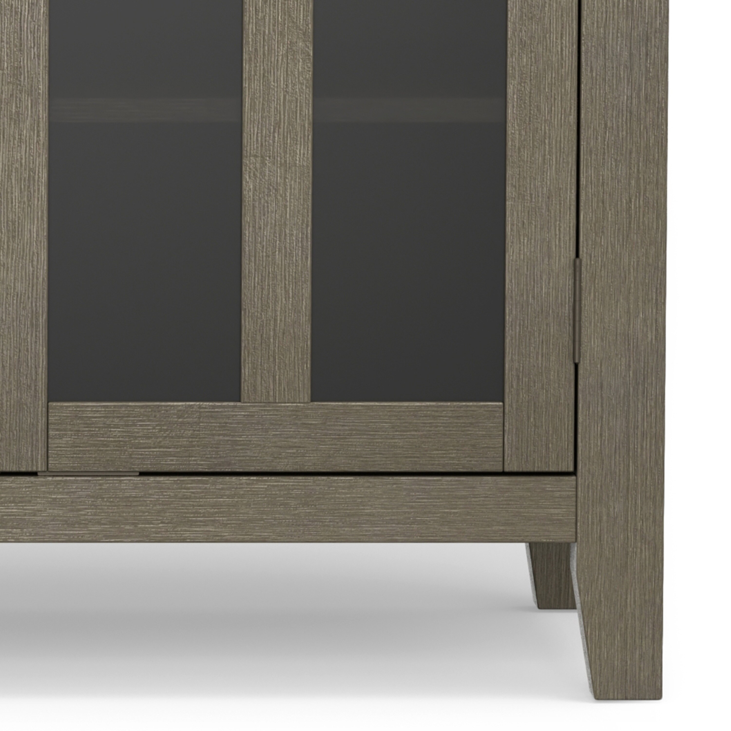 Farmhouse Grey Tall TV Media Stand with Tempered Glass Top