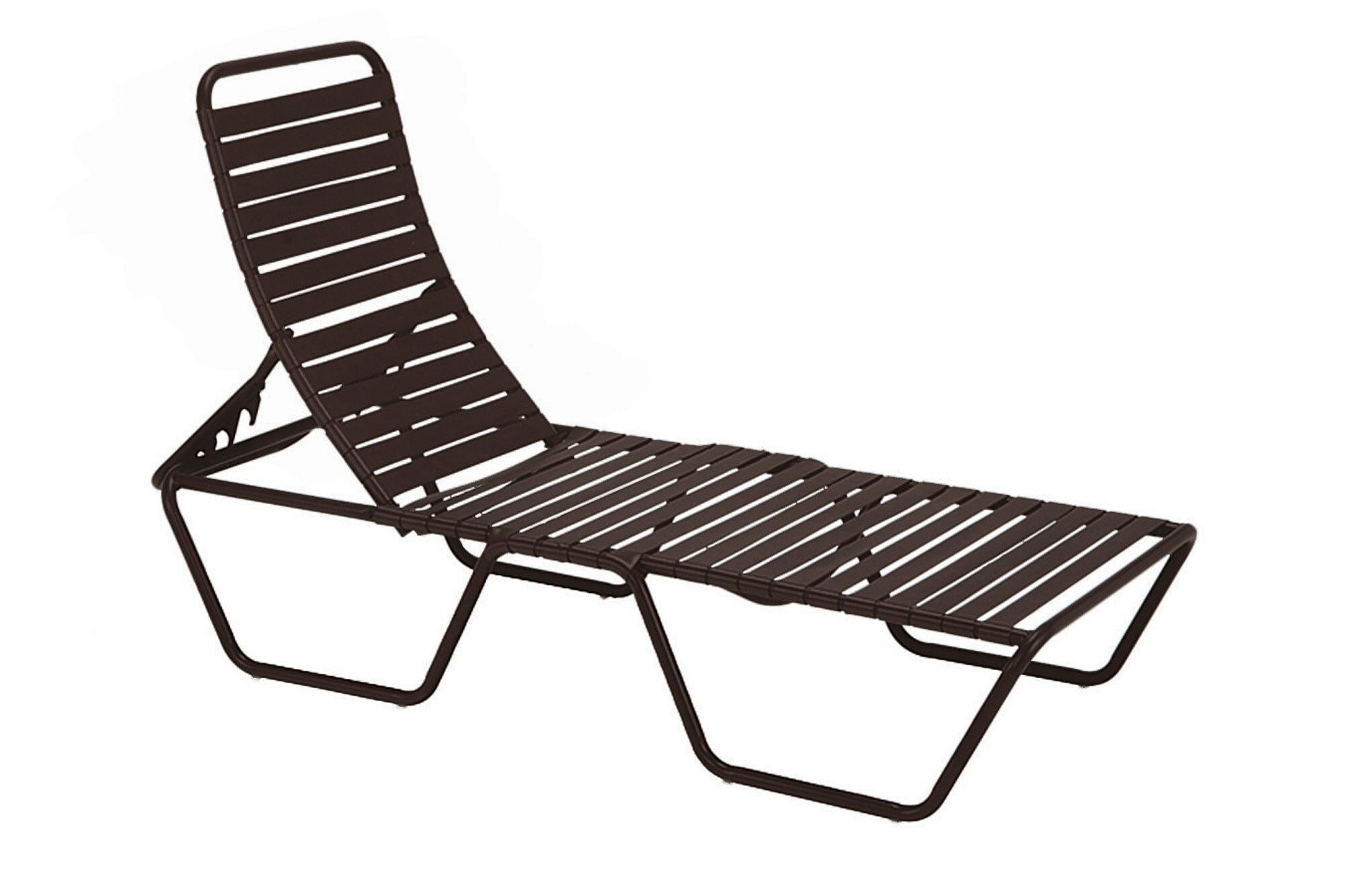 black metal slat chaise lounge