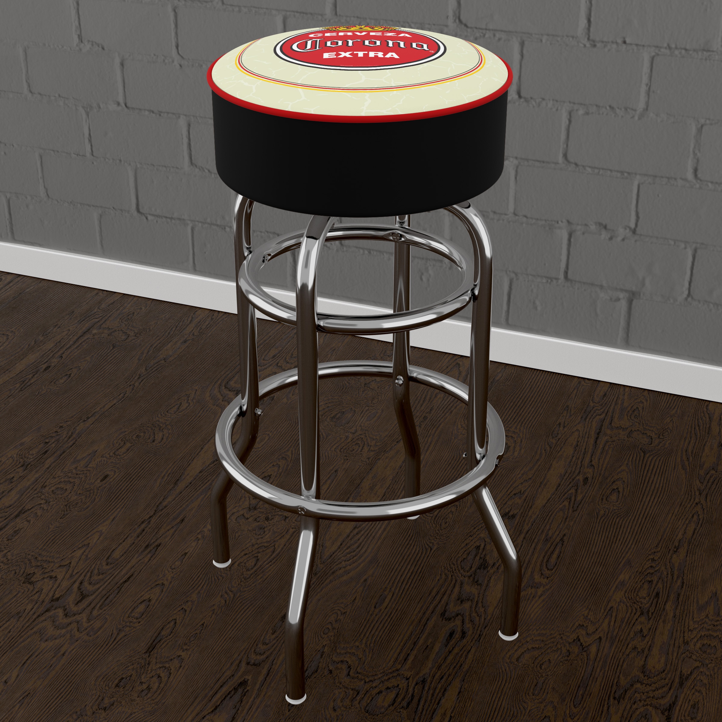 Corona Vintage Adjustable 26'' Red Metal Swivel Counter Stool
