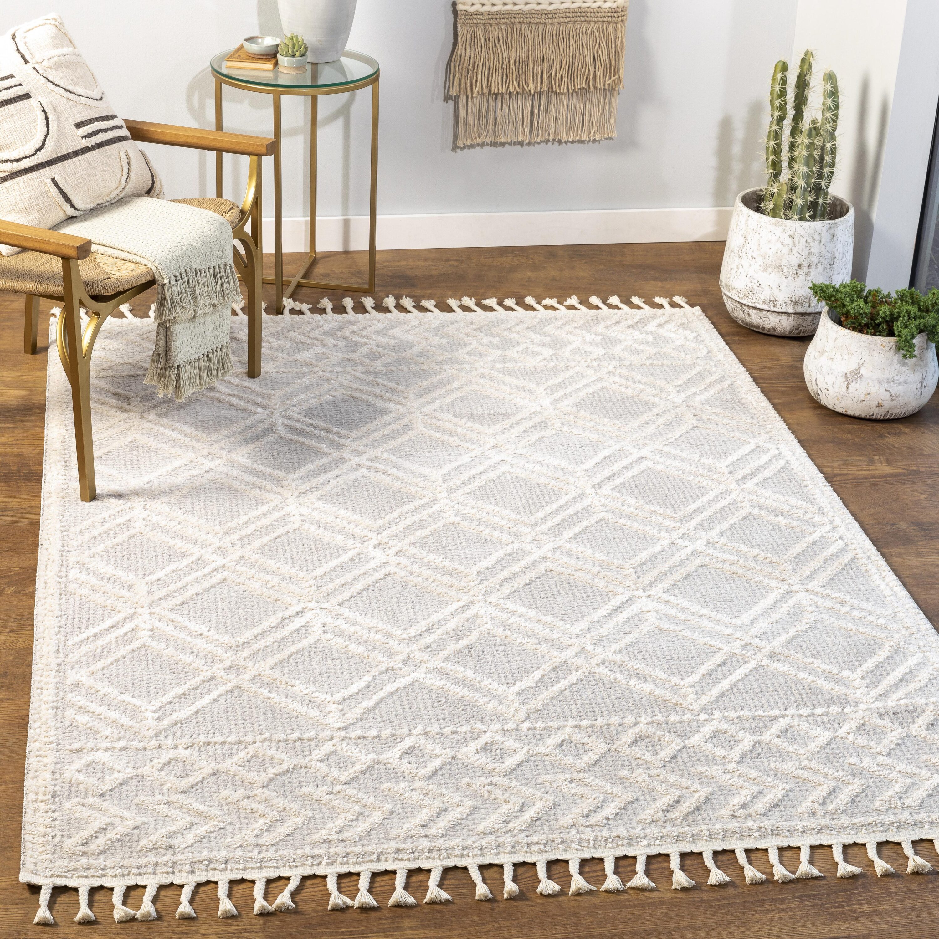 Livabliss VLC2315-71010 Valencia 7 x 10 (ft) Flatweave Gray Rectangular Indoor Geometric Global Pet Friendly Area rug
