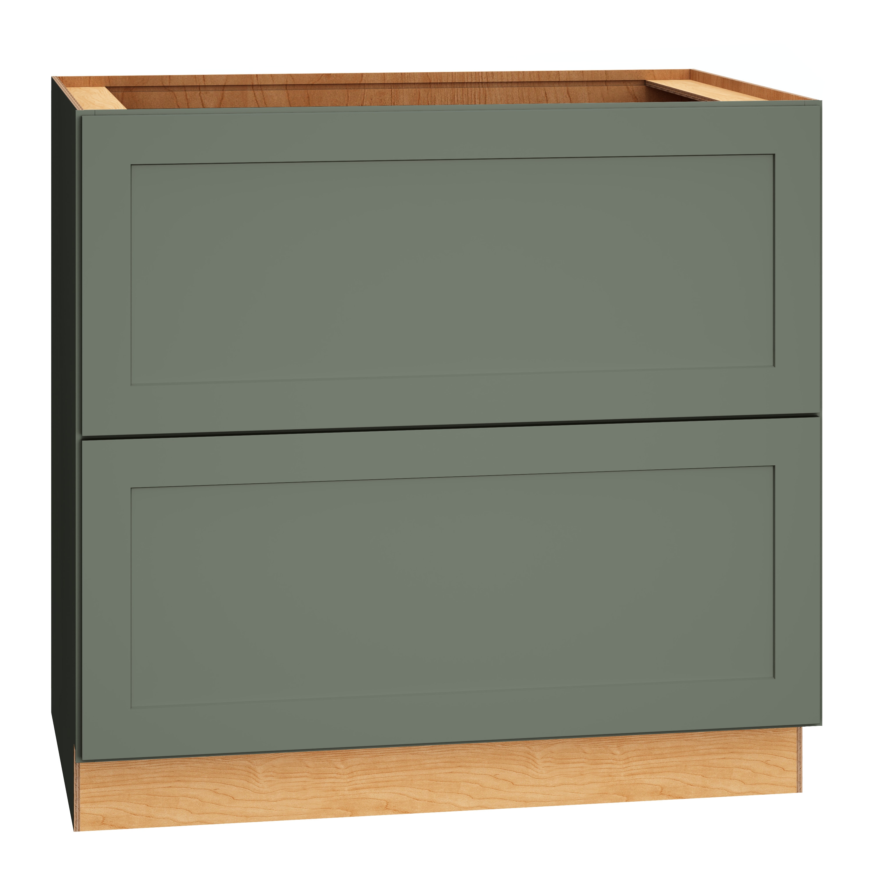 Diamond Express 61H-2DB36 Jamestown 36-in W x 34.5-in H x 24-in D Retreat Green 2 -Drawers Drawer Base Fully assembled Plywood Cabinet (Recessed Panel Shaker)