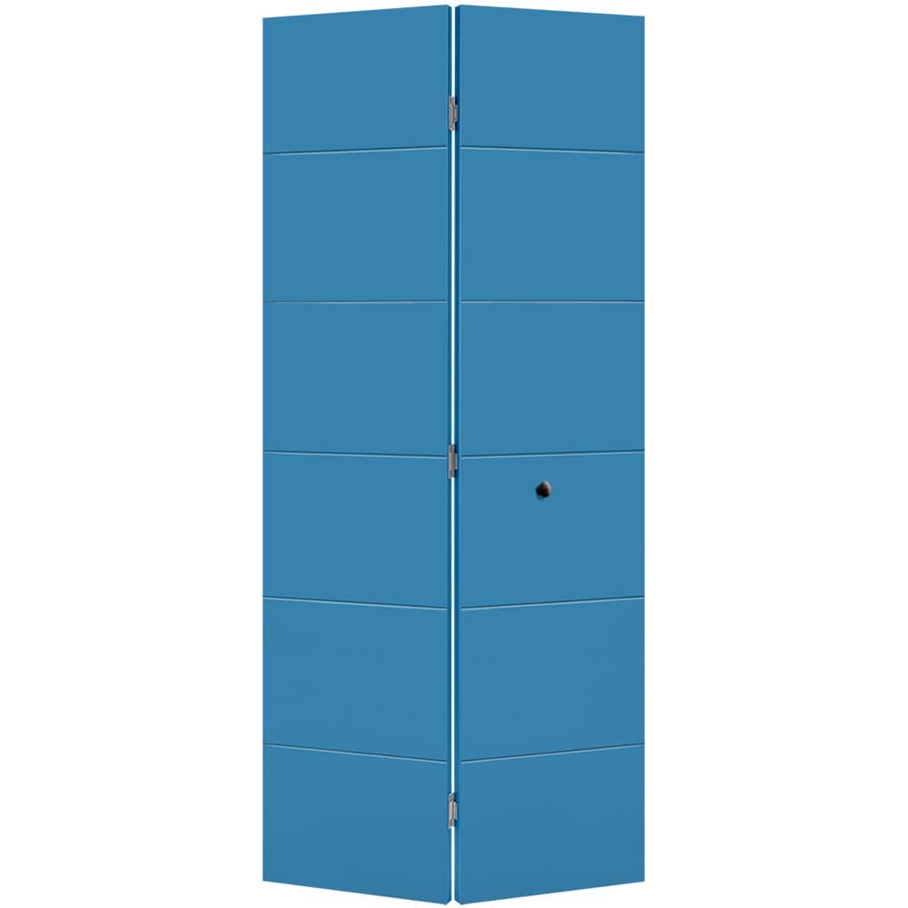 Masonite 1444819 Melrose 36-in x 80-in Blue Heron Flush Smooth Hollow core Prefinished Molded composite Closet Bifold Door ( Hardware Included )