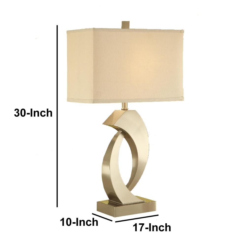 Benzara Metal Base Table Lamp with Cubical Shade, Set Of 2 in the Lamp ...