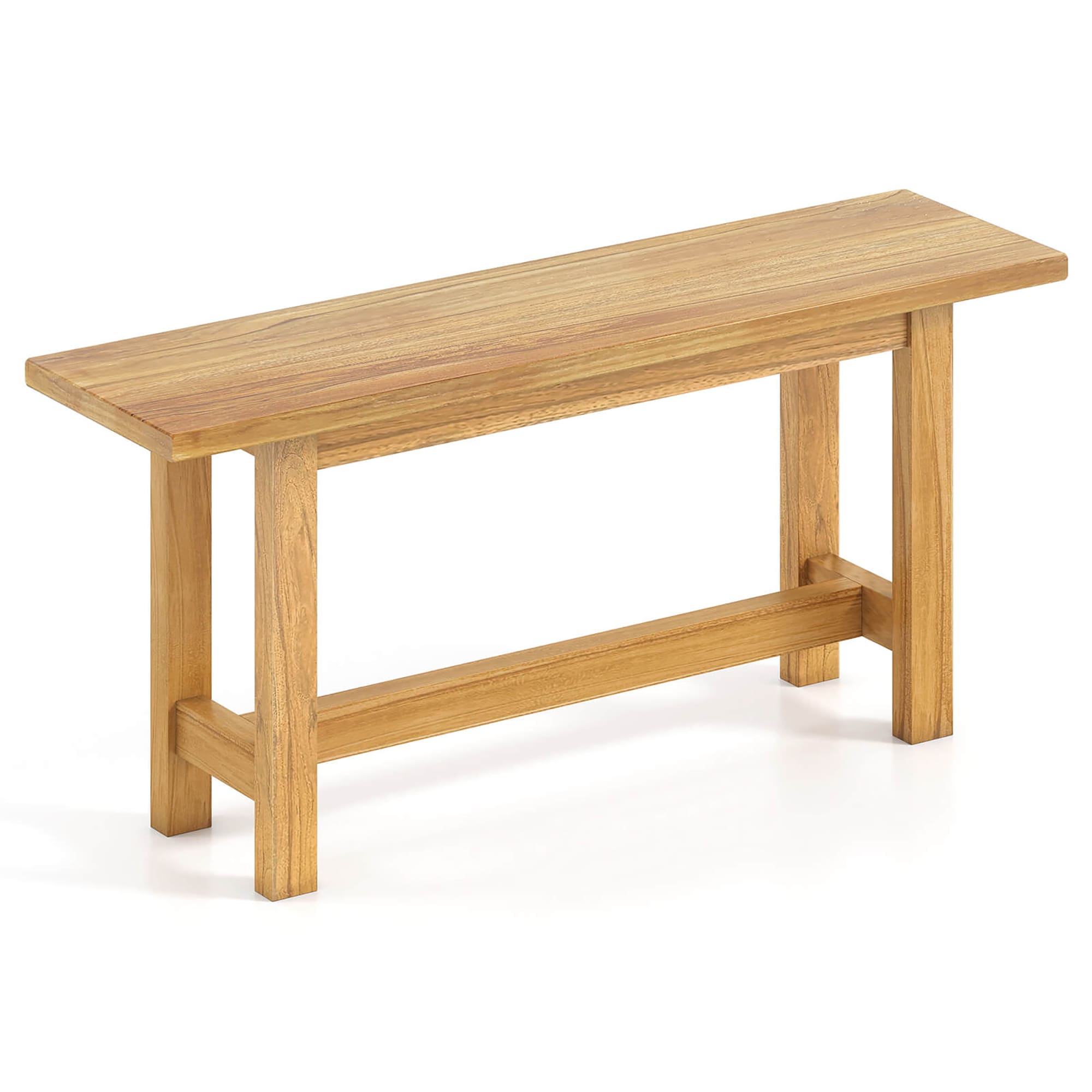 Costway 40-in W x 18-in H Natural Teak Garden Bench