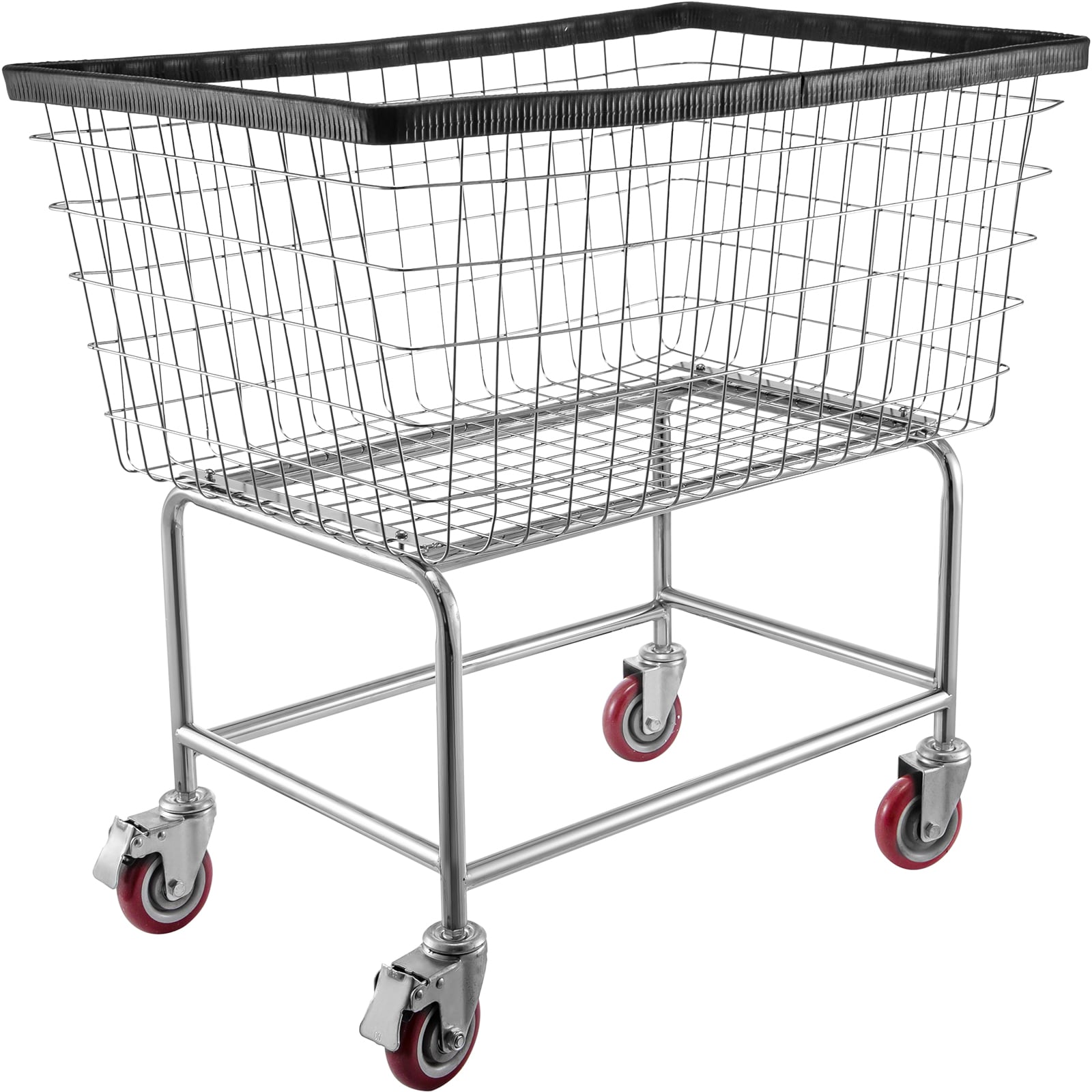 GIVIMO 4.5-Bushel Commercial Wire Laundry Cart with Galvanized Steel Frame and Chrome Casters
