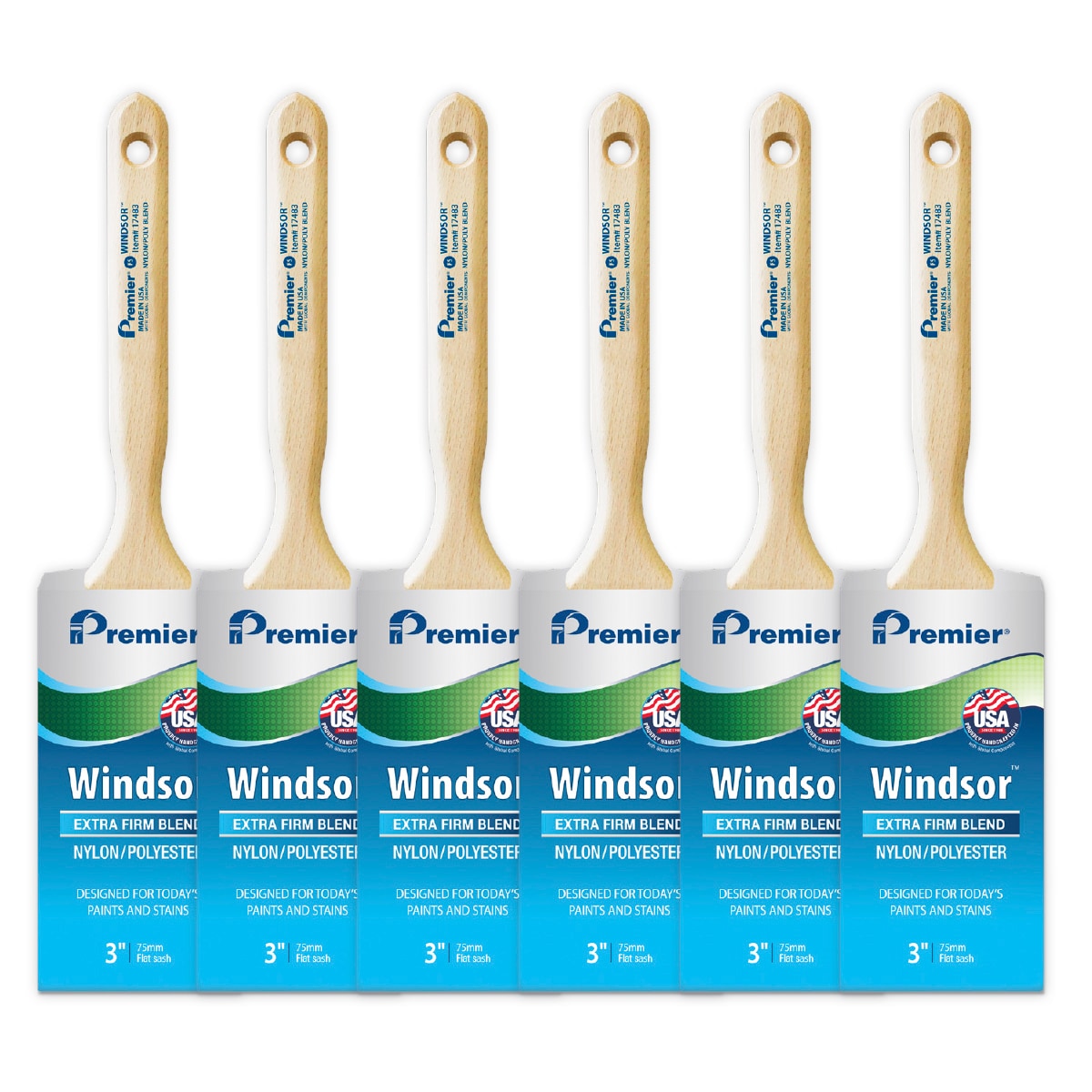 Premier Windsor 3-in Reusable Flat Wall Trim Brush 6 -Pack