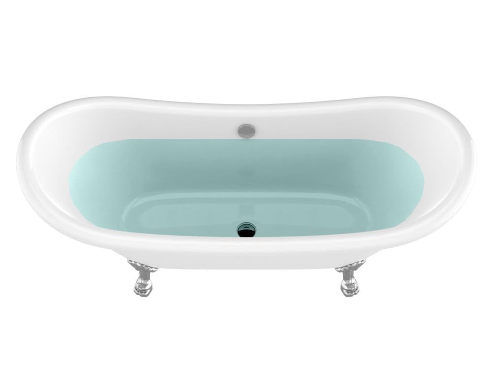 Belissima 69'' White Acrylic Clawfoot Freestanding Bathtub