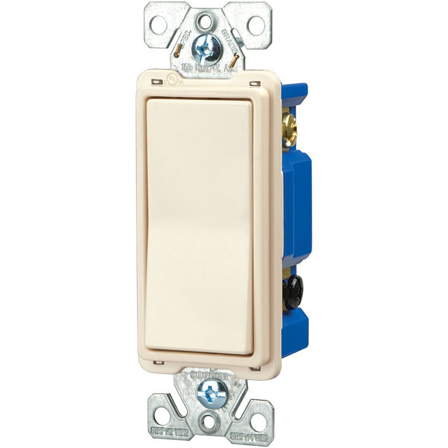 Eaton 7504LA-SP-L 15-amp 4-way Rocker Light Switch , Light almond