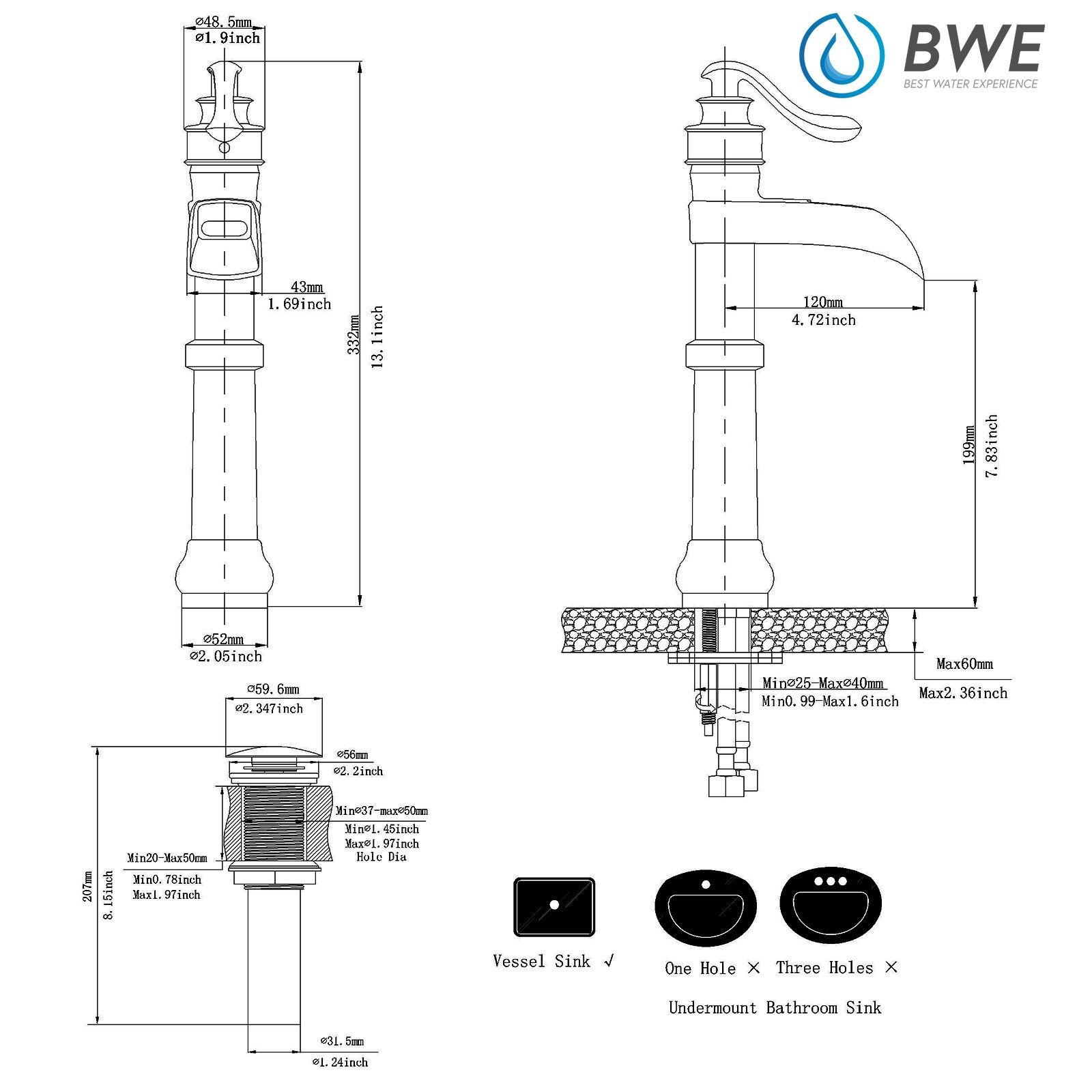 BWE A-96558H-C-2 Lavatory-Faucets - View #8