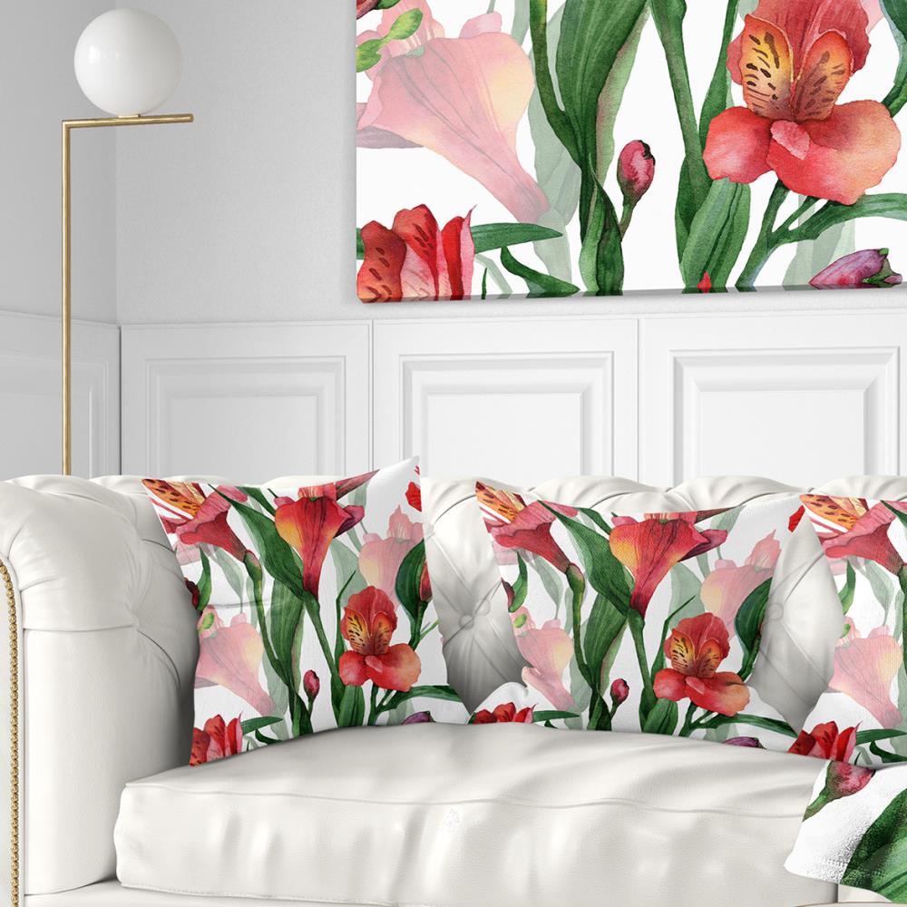 Designart CU7407-16-16 16-in x 16-in Red Indoor Decorative Pillow
