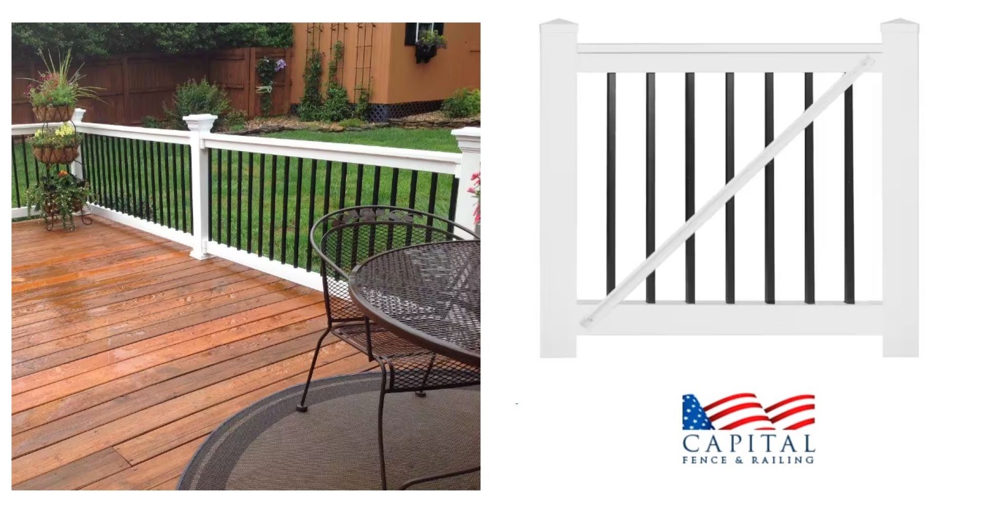 Capital Railing VRGATEWALW 4 x 36 White Vinyl Deck Rail Kit