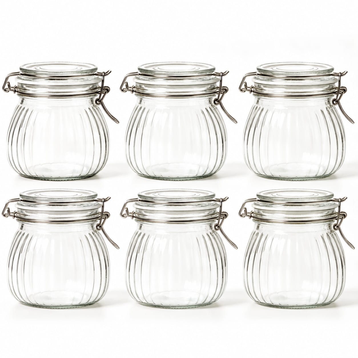 Storage Containers Names Etokfoks Clear Ribbed Glass Round Airtight Storage Jar 4 1 in ...