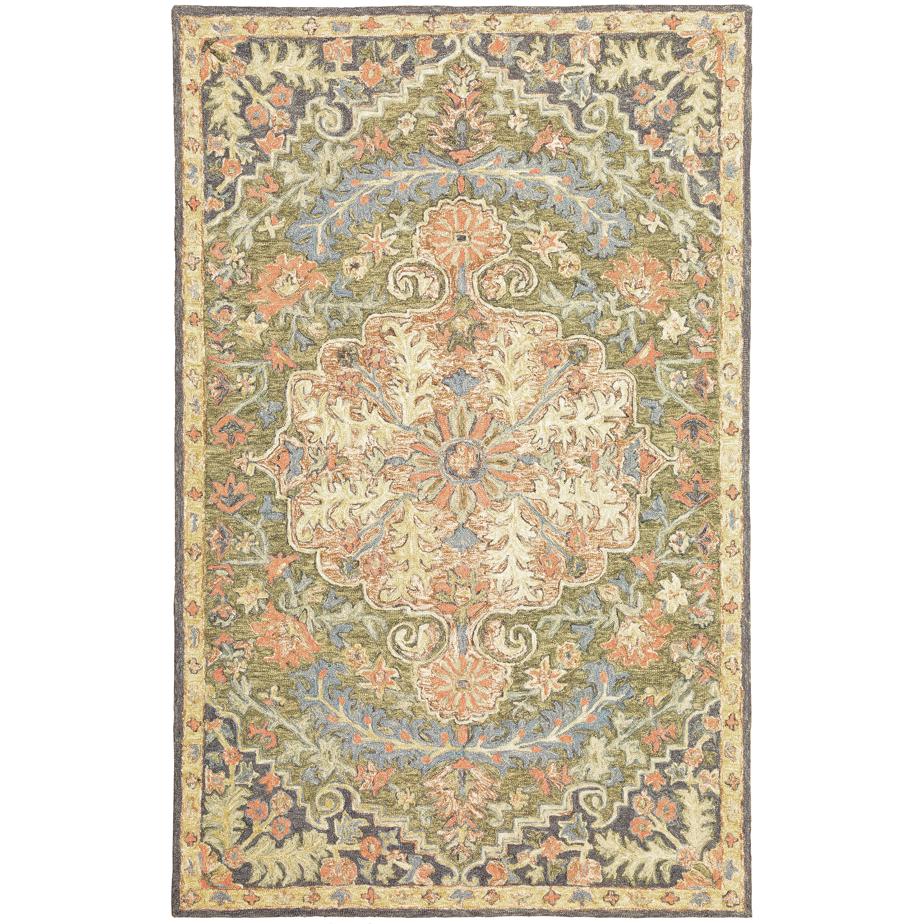 Archer Lane 284ALFR14L Constantinople 4 x 6 (ft) Wool Blue Rectangular Indoor Medallion Bohemian/Eclectic Area rug