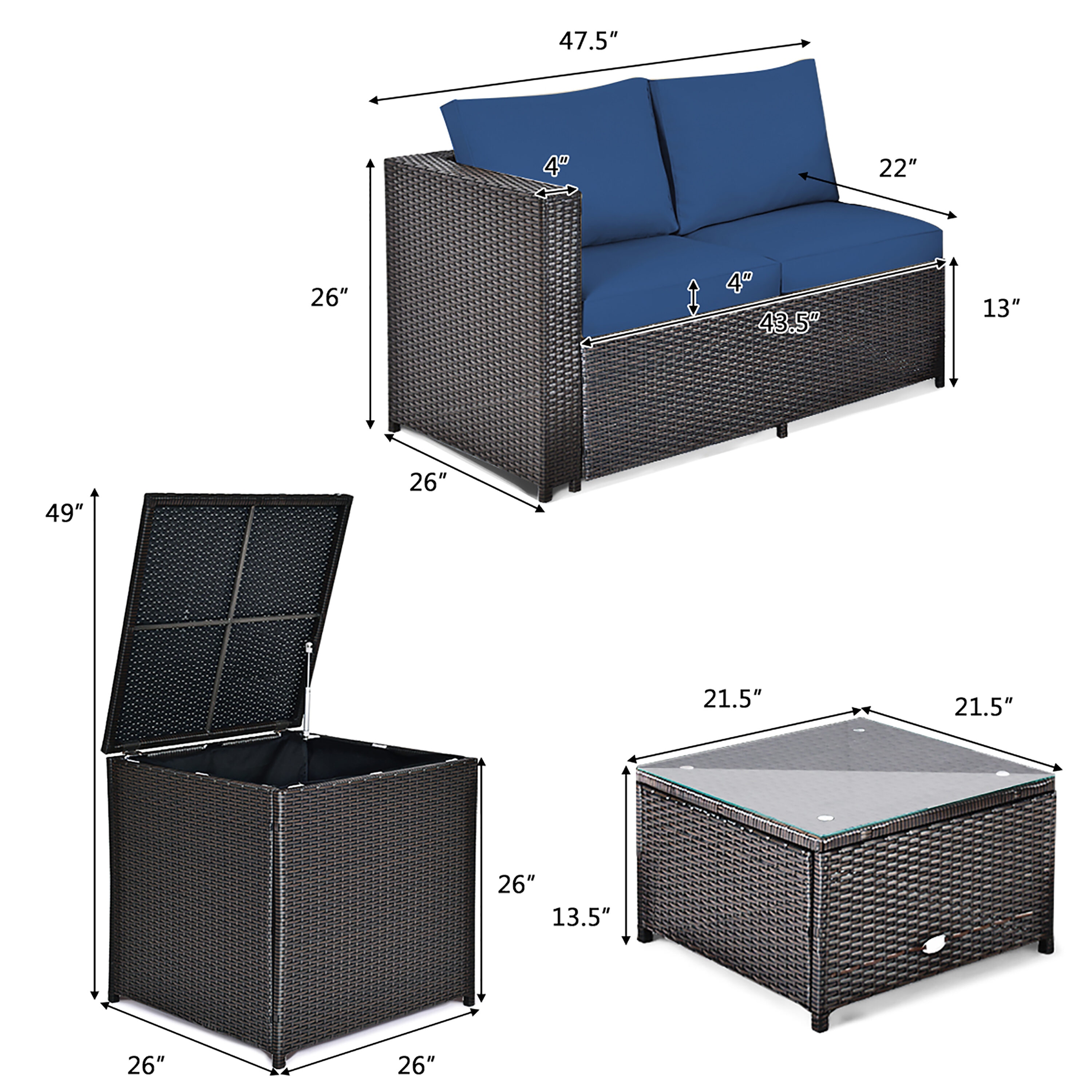 Costway HW66714NY+ Patio-Conversation-Sets - View #11