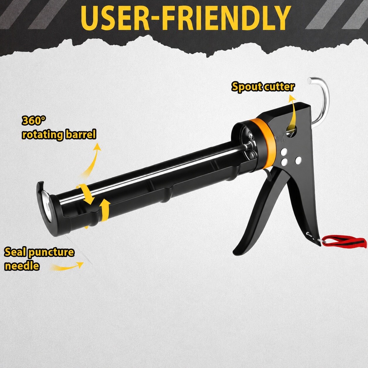 Etokfoks High Thrust Ratio Caulk Gun Kit 7 pcs with Caulking Removal ...