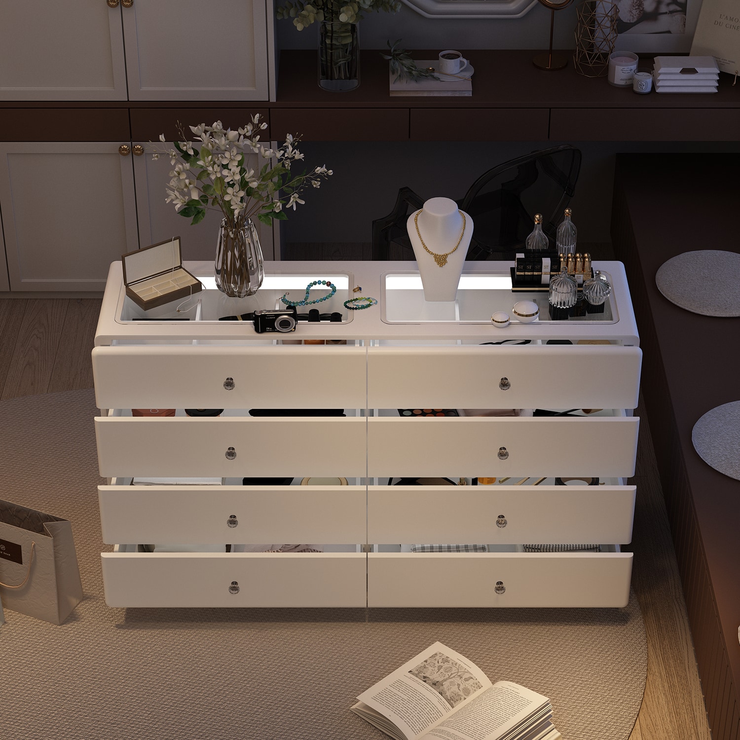 FUFU&GAGA KF330145-01 8 Drawers Dresser White 8 -Drawer Standard dresser
