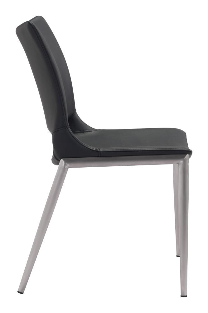 High Black Metal Retro Dining Side Chair Set