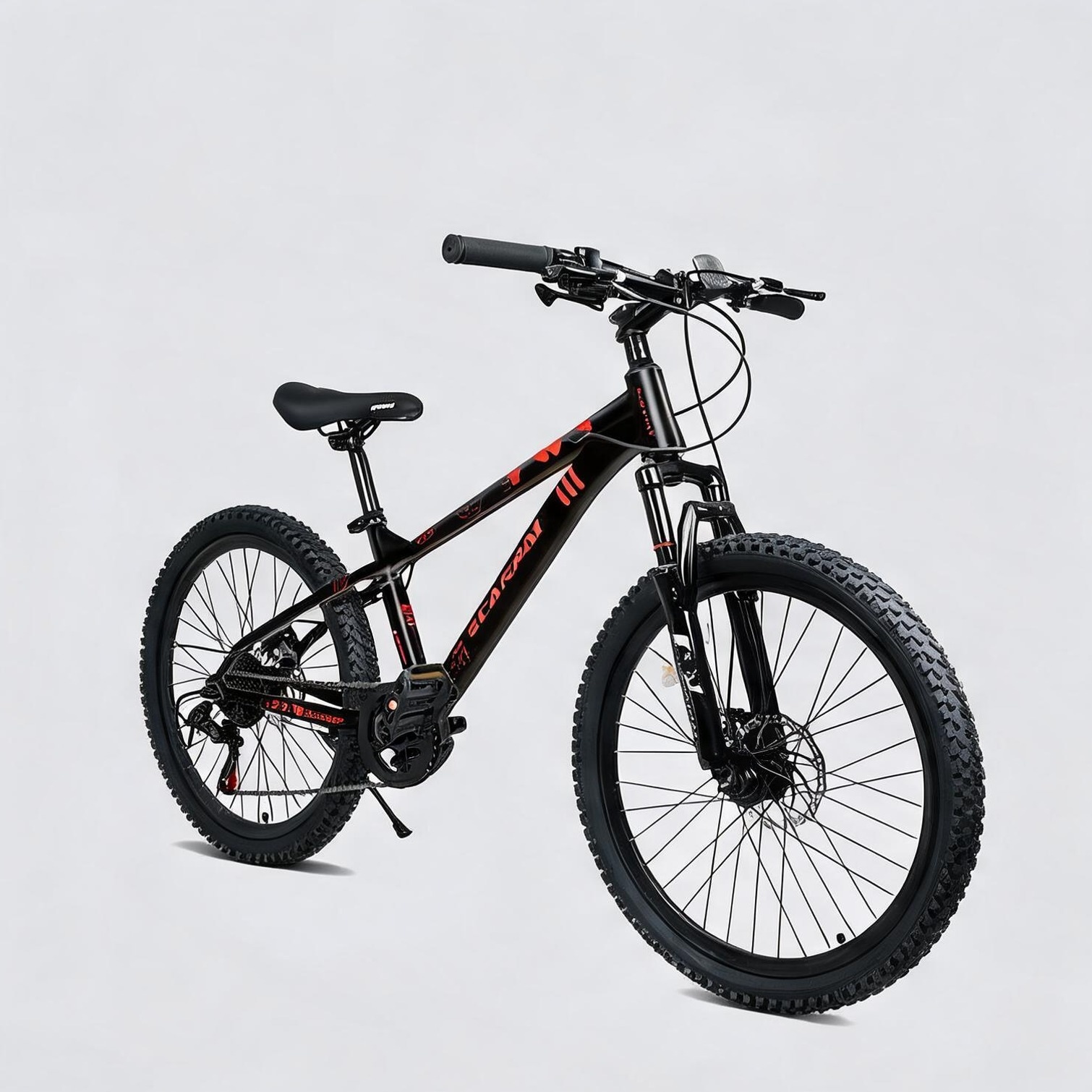 SunJet Outdoor Bikes combining 21-Speed Drivetrain and Black and Red Steel with 24 in and Steel Construction