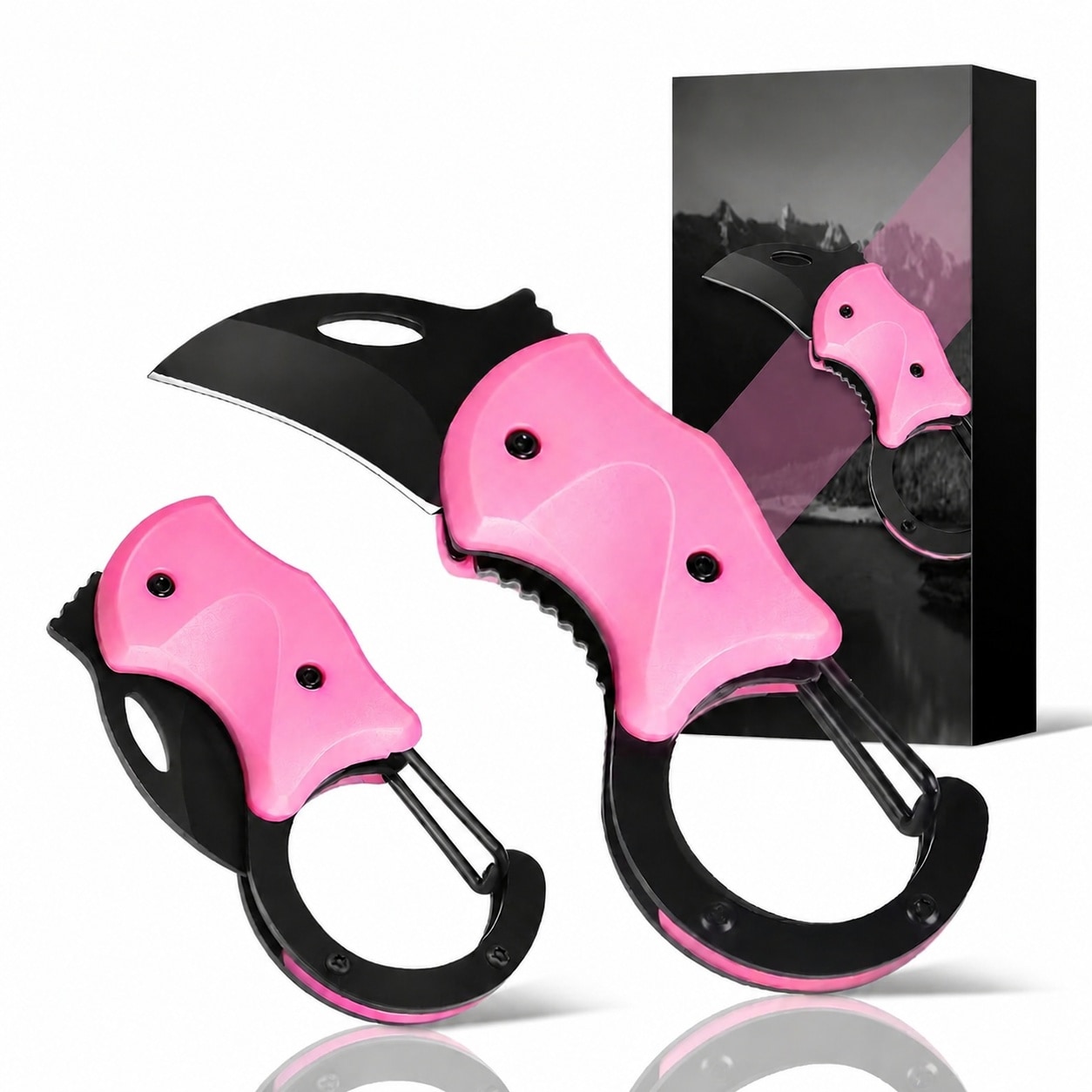Linder Group Inc Pink Keychain Knife Small Pocket Knife with Stainless Steel Blade for Women Everyday Carry Mini Box Cutter EDC Tool Gift for Mom Wife Daughter