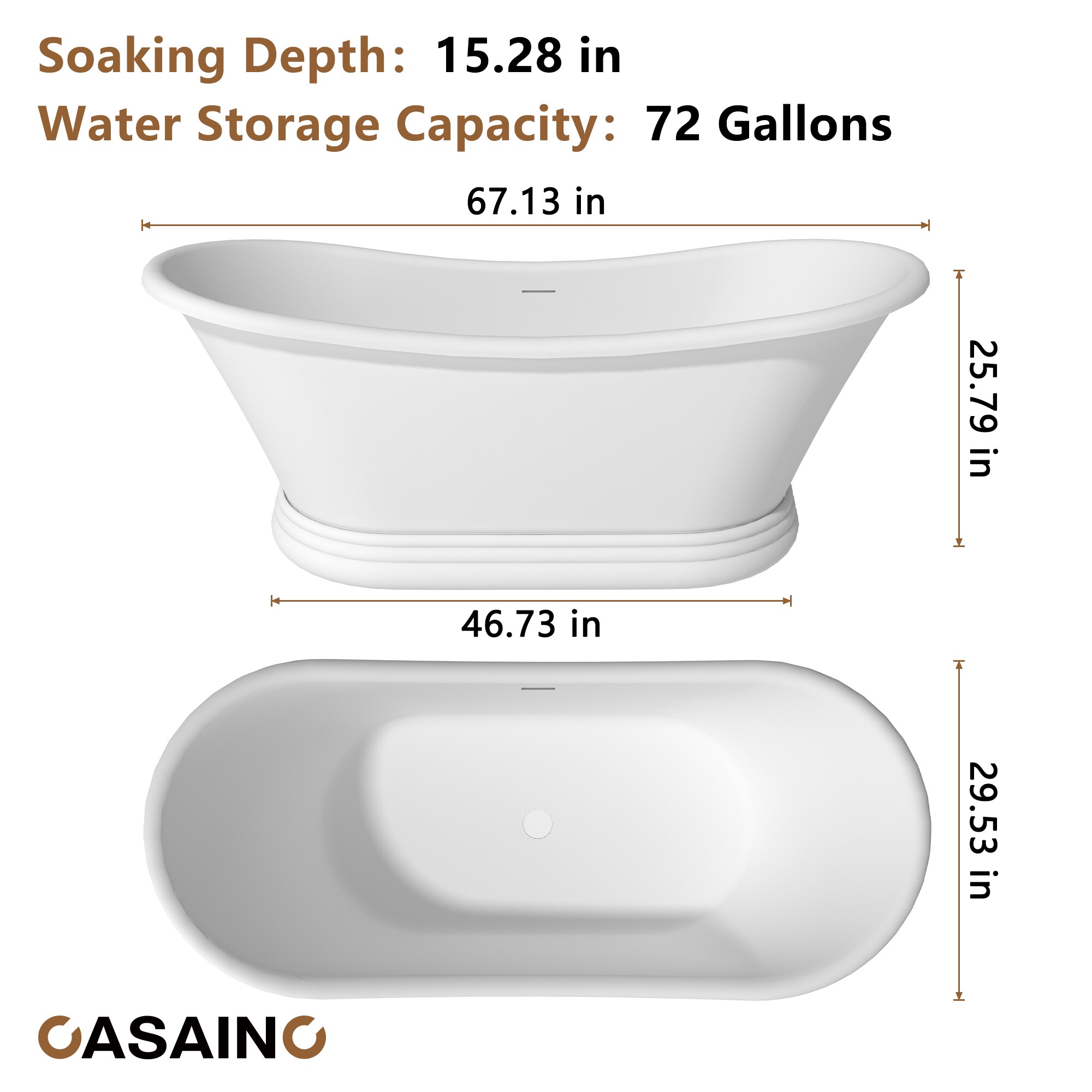 CASAINC CA06004S67MW bathtubs - View #5