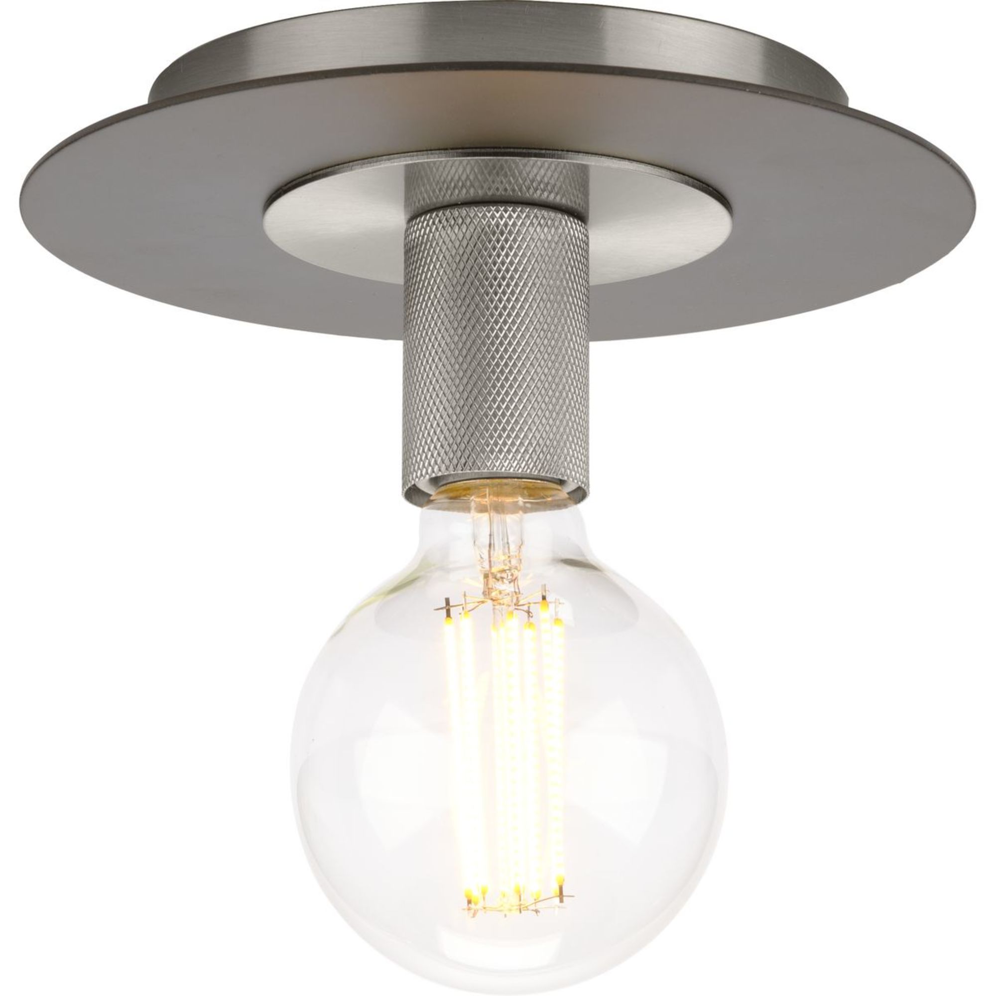 Progress Lighting P350247-009 Trimble 1 -Light 8-in Brushed Nickel Flush Mount Light