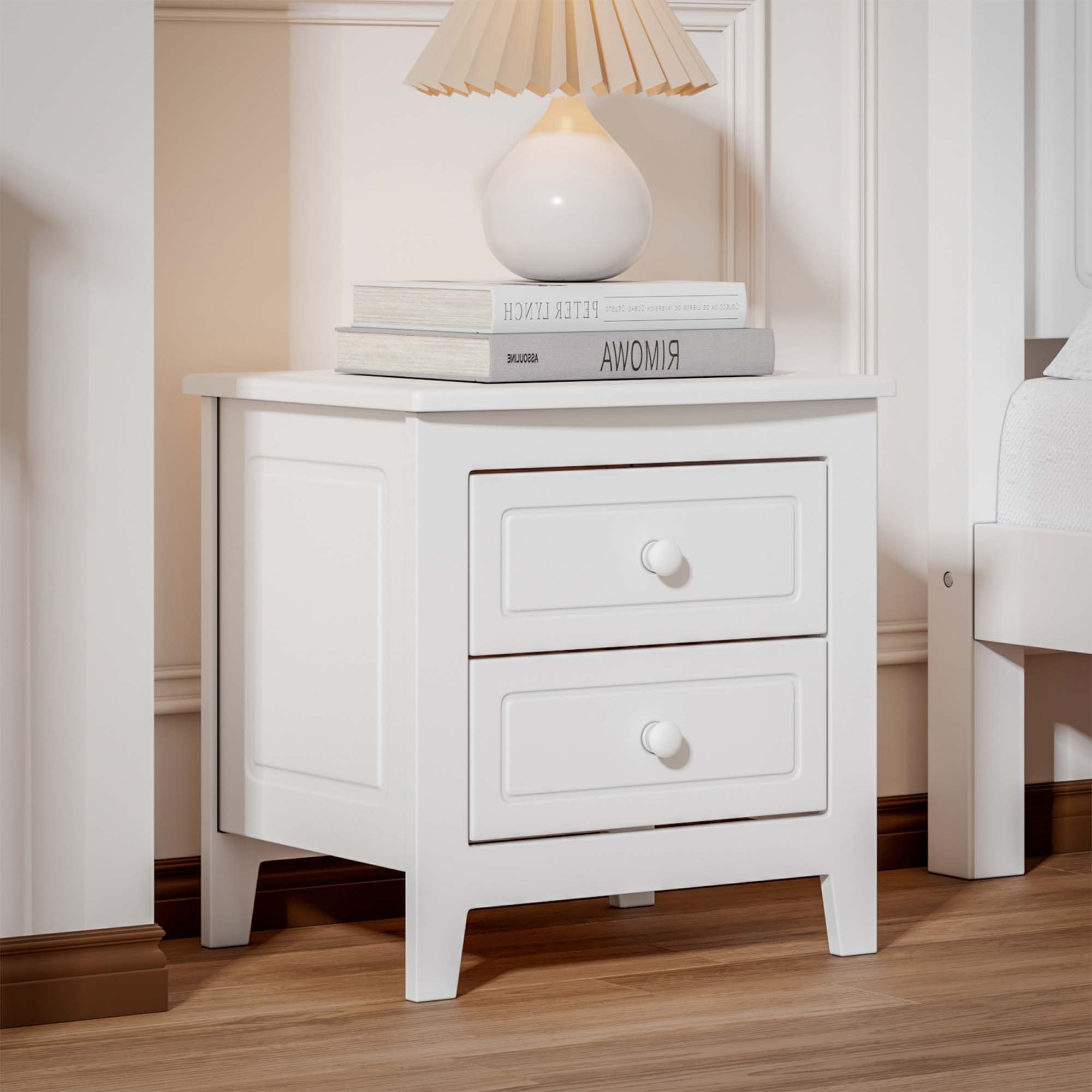 Fun Orange FUN25NS12 2- drawer Nightstand White Nightstand