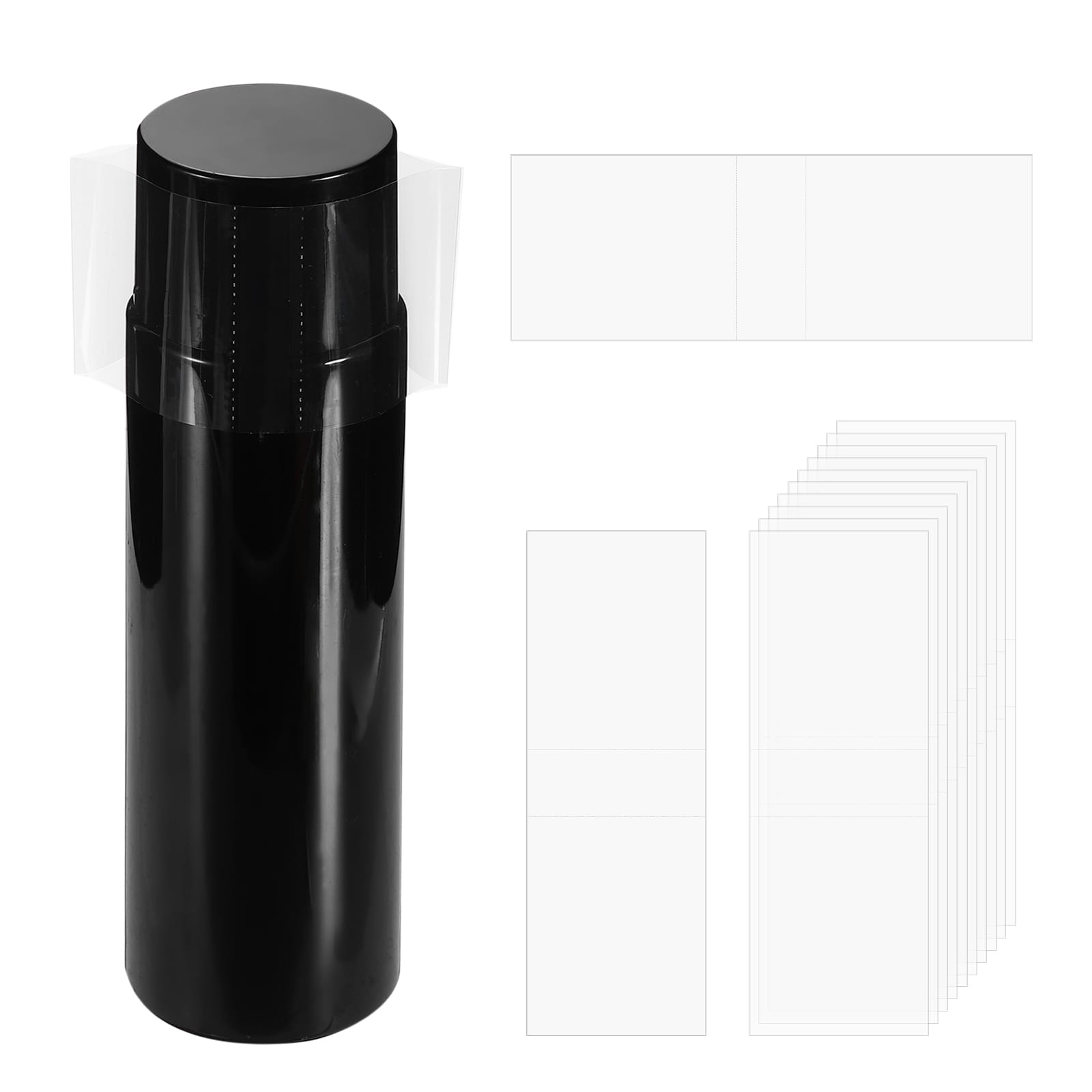 Unique Bargains - 100pcs Heat Shrink Wrap Bands 30x82mm(1.2x3.2 Inch) PVC Clear Perforated Shrink...