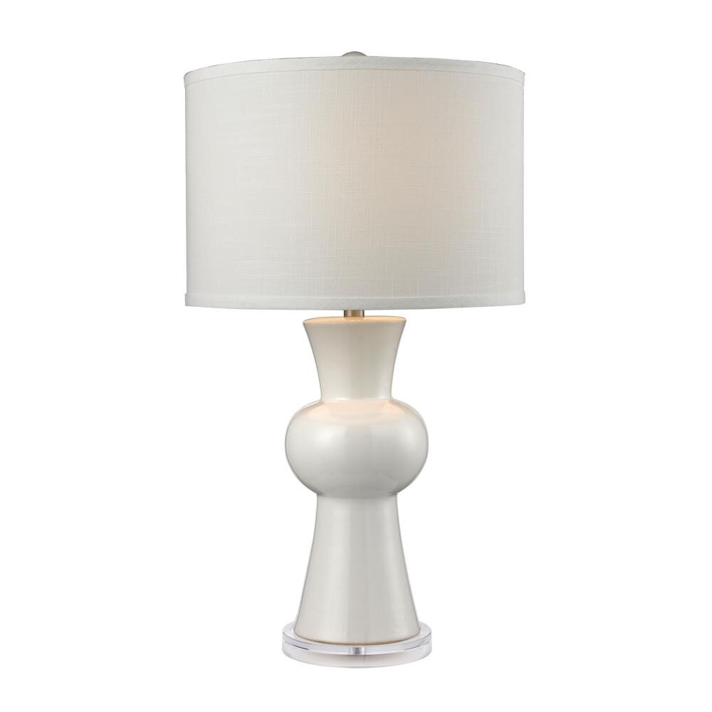 Elk Home White Ceramic 10 In Gloss, 10 Inch Tall Table Lamp