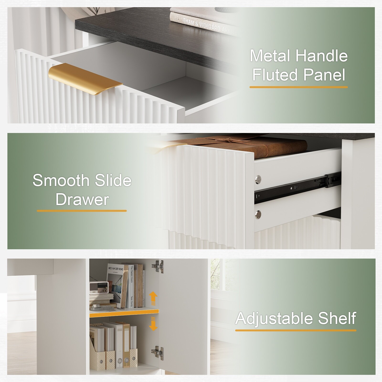 Pocassy GREATANTS-SNBS081WT Office-Tables - View #5