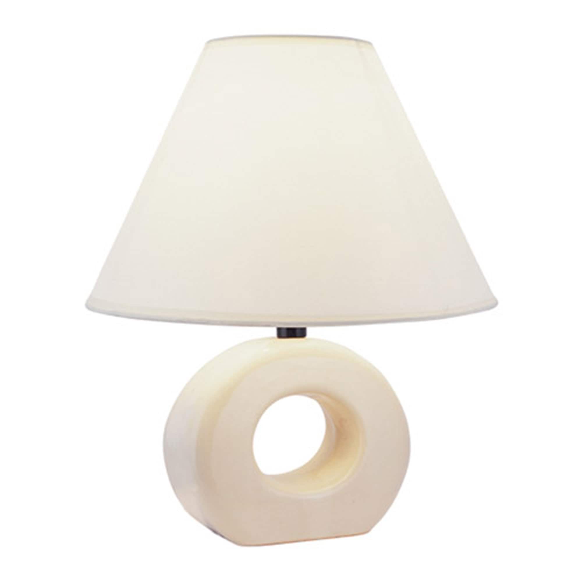 ORE International 624 12-in Beige On/Off switch Table Lamp with Linen Shade