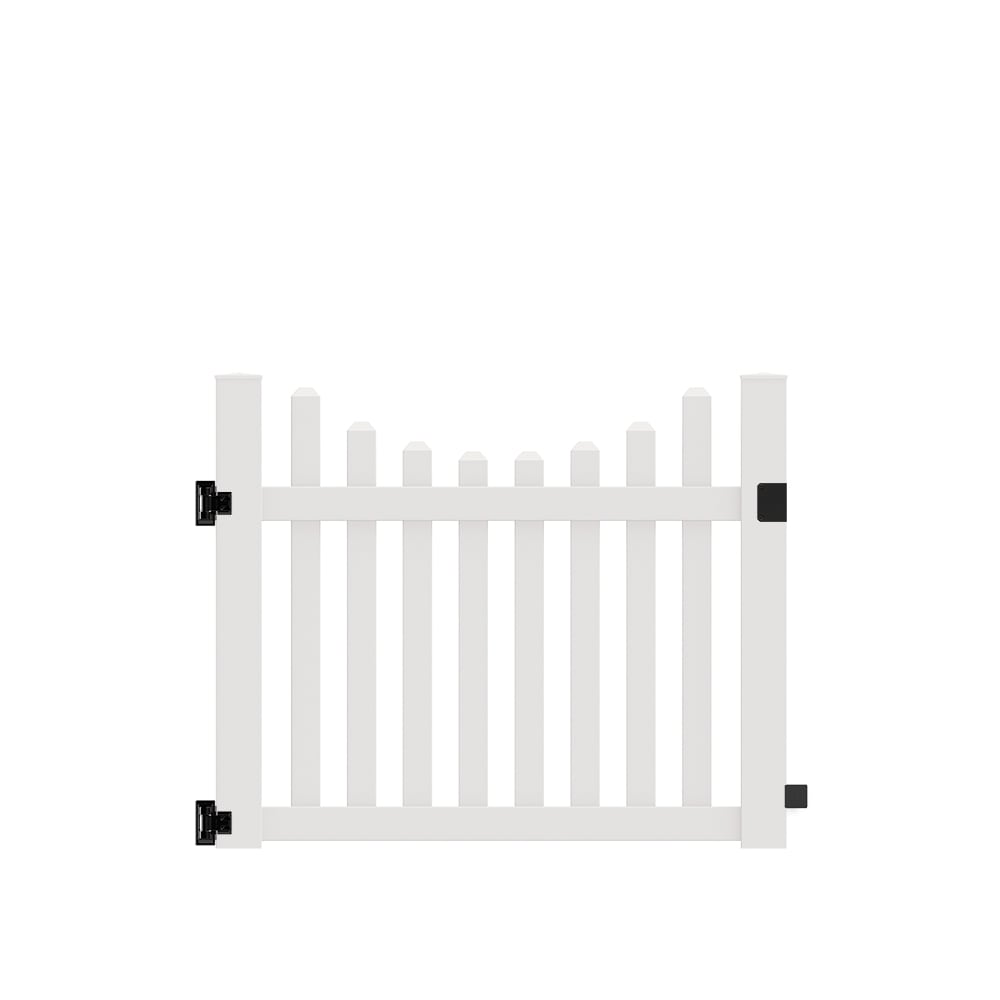 Freedom 73025380 Coventry 4-ft H x 5-ft W White Vinyl Scallop Fence gate kit (Unassembled)