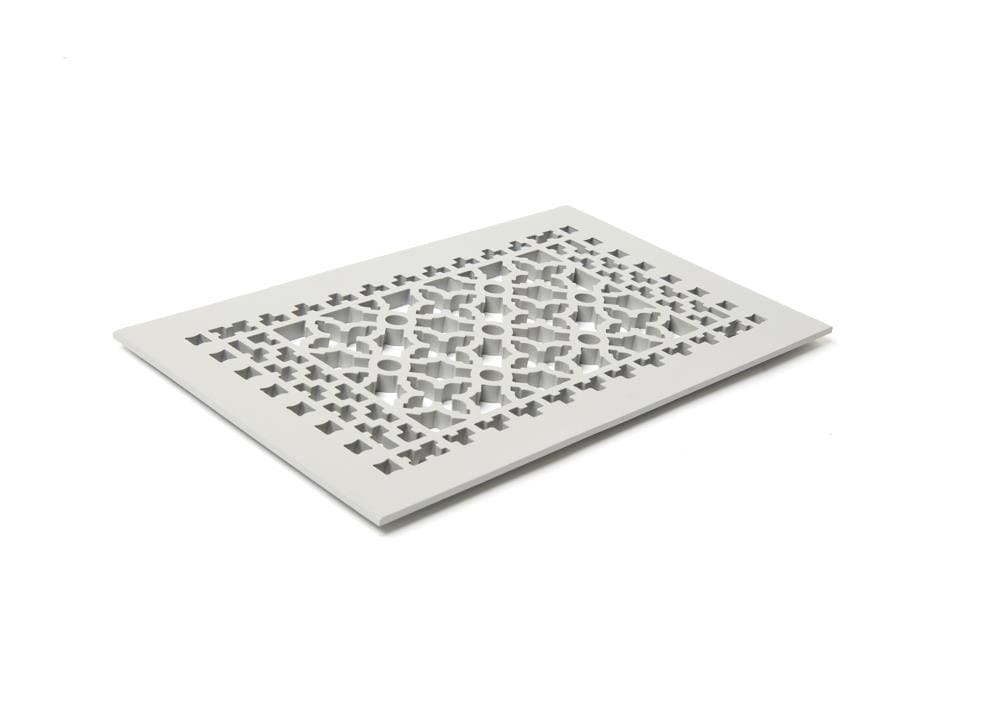 Reggio Register 1014-ANH Scroll Gray Floor Register (Duct Opening: 12-in x 8-in; Outside: 10-in x 14-in)