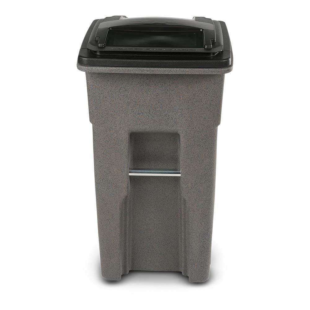 Toter 32-Gallon Greenstone Plastic Wheeled Trash Can with Lid at Lowes.com