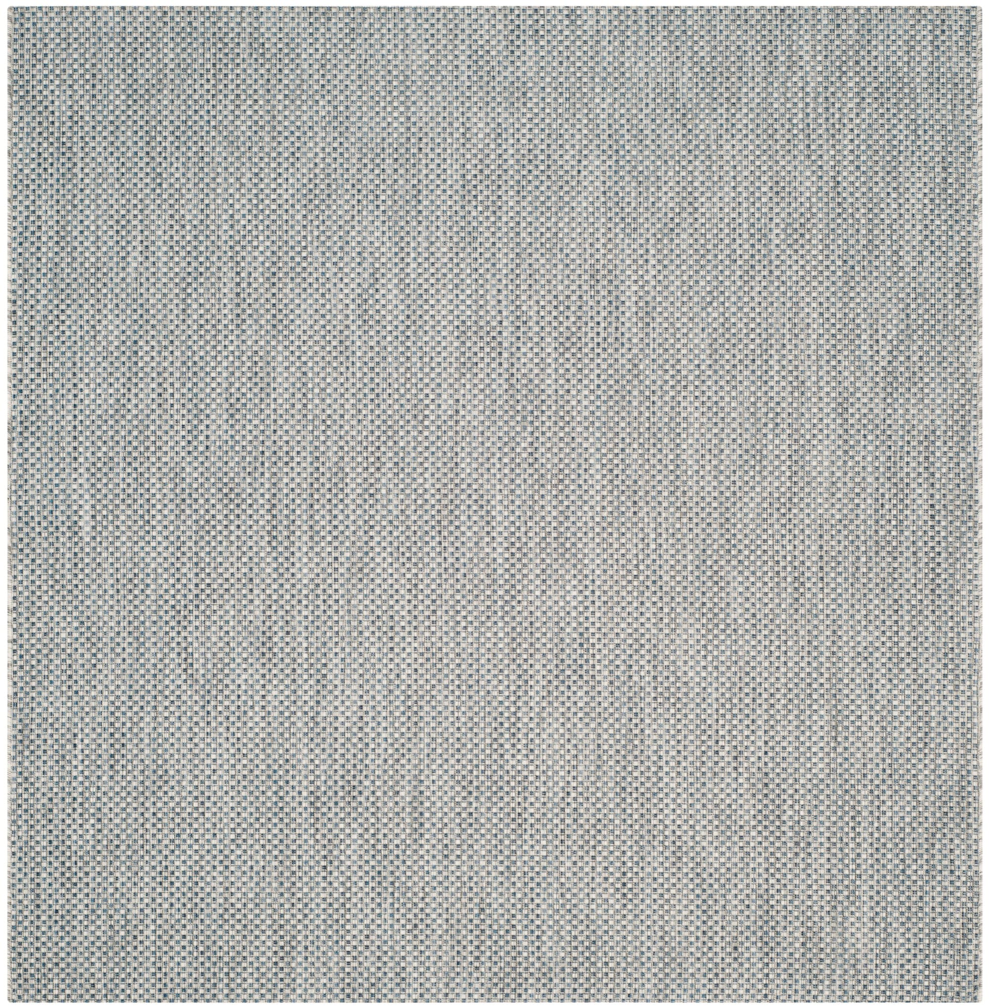 Navy and Grey Square Synthetic Outdoor Area Rug