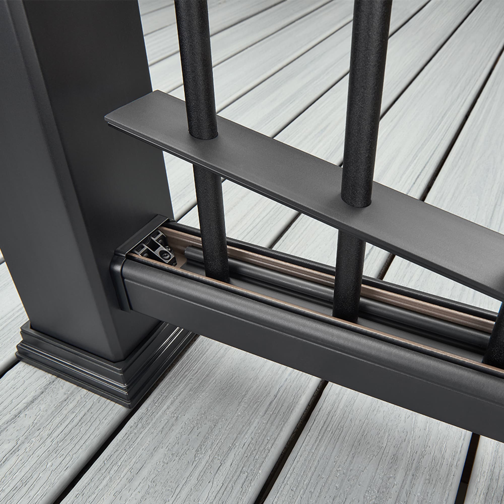 Trex Transcend Charcoal Black Composite Deck Railing Completer Kit In The Deck Connectors 0848