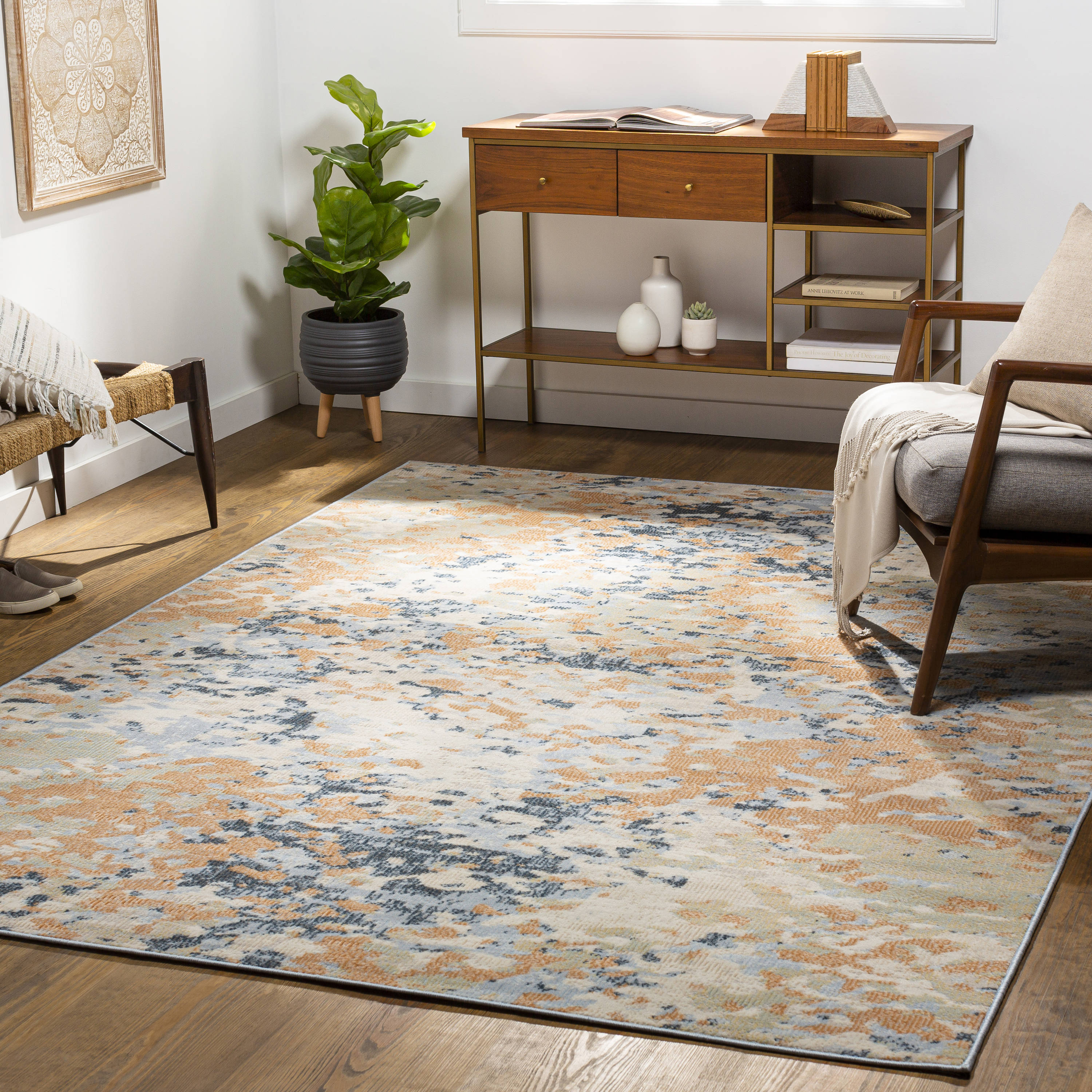 Surya Pisa x Medium Gray Indoor Abstract Area Rug in the Rugs  department at