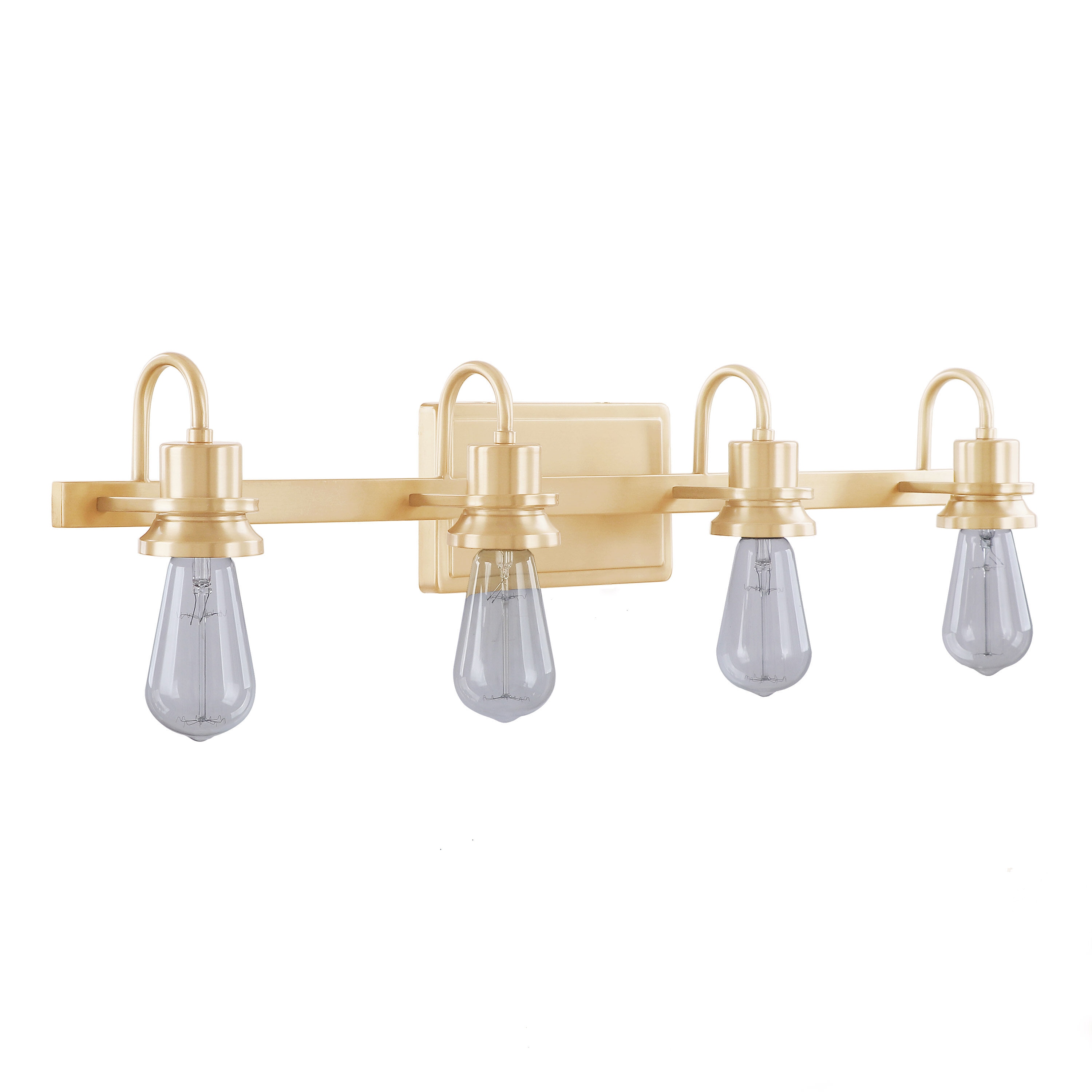 Warm Brass 30-Inch 4-Light Vanity Wall Fixture