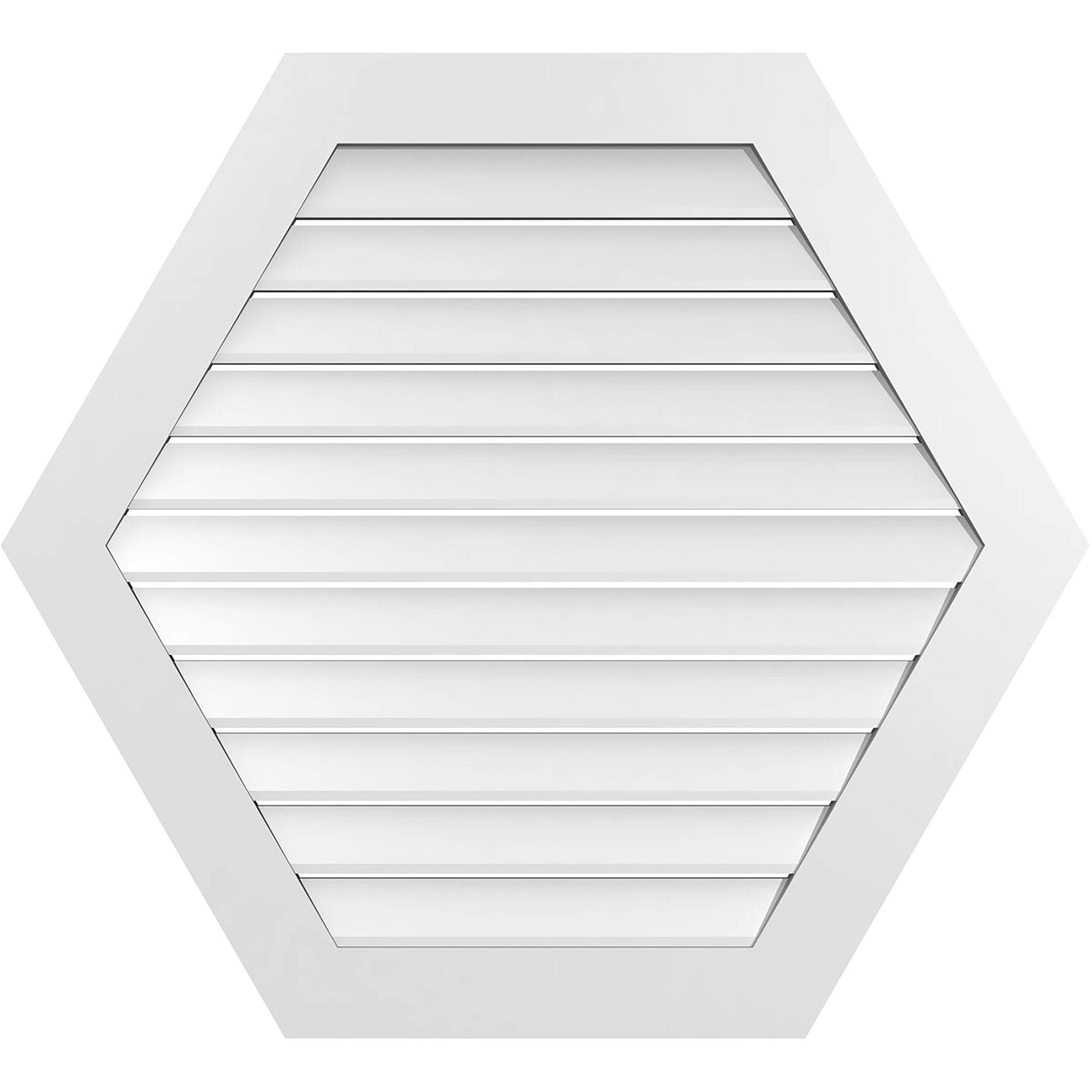 Ekena Millwork GVPHP42X3801SF 42-Inches x 38-Inches Off-white Peaked PVC Gable Louver Vent