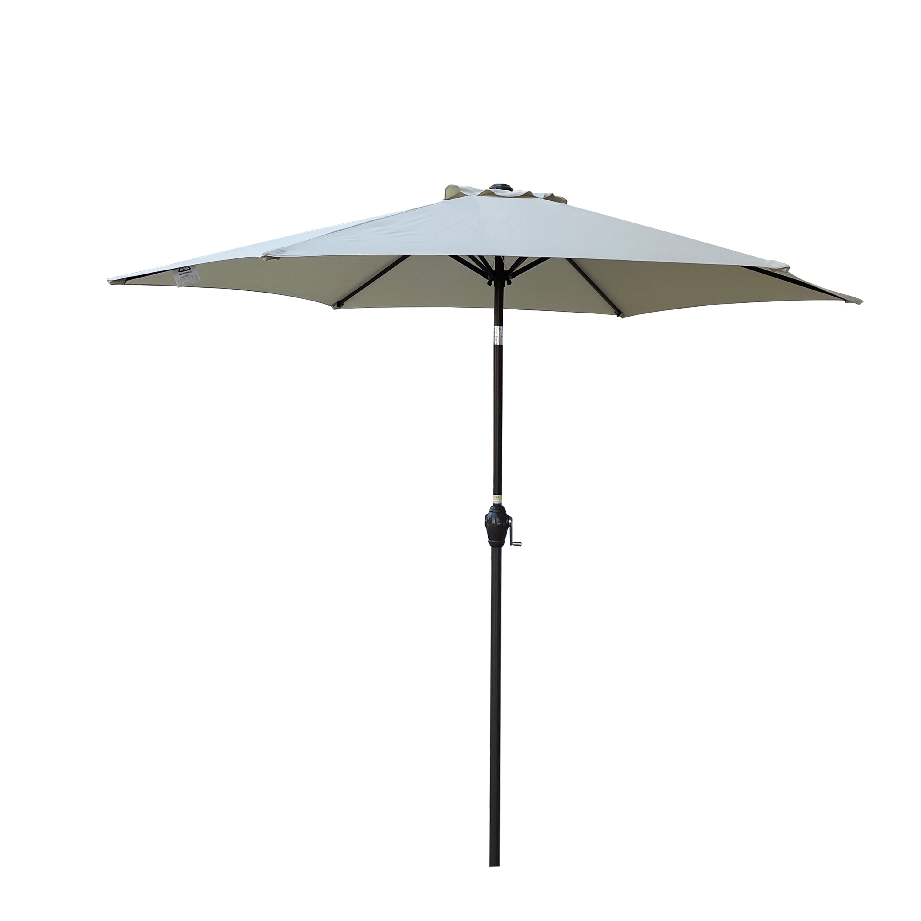 AHIOU HOME ZAAHG-134973UM 9-ft Steel Tan Push-button Tilt Market Patio Umbrella